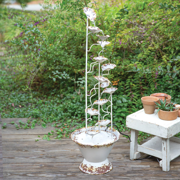 Tall Lilly Pad Garden Fountain