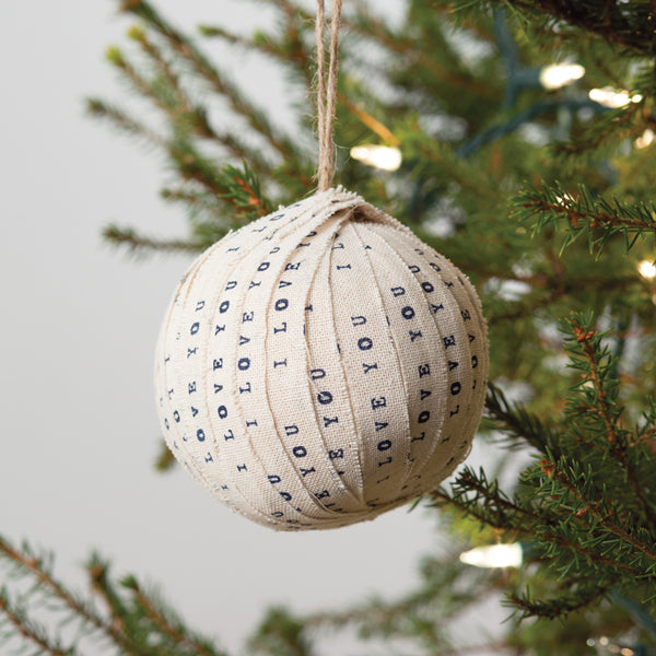 I Love You Fabric Ornament