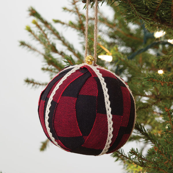 Buffalo Plaid Fabric Ornament