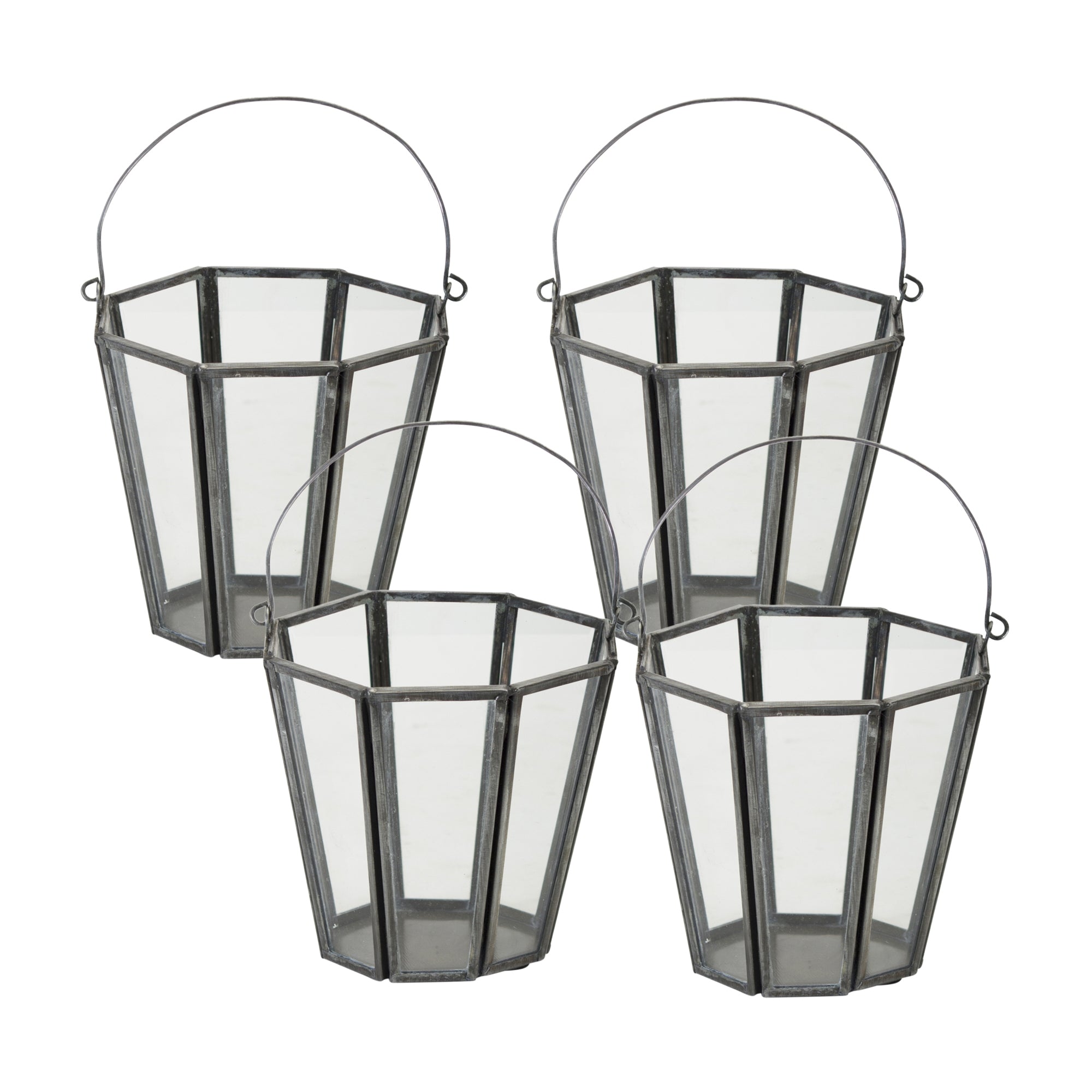 Iron Candle Holder Bucket with Handle (Set of 4)