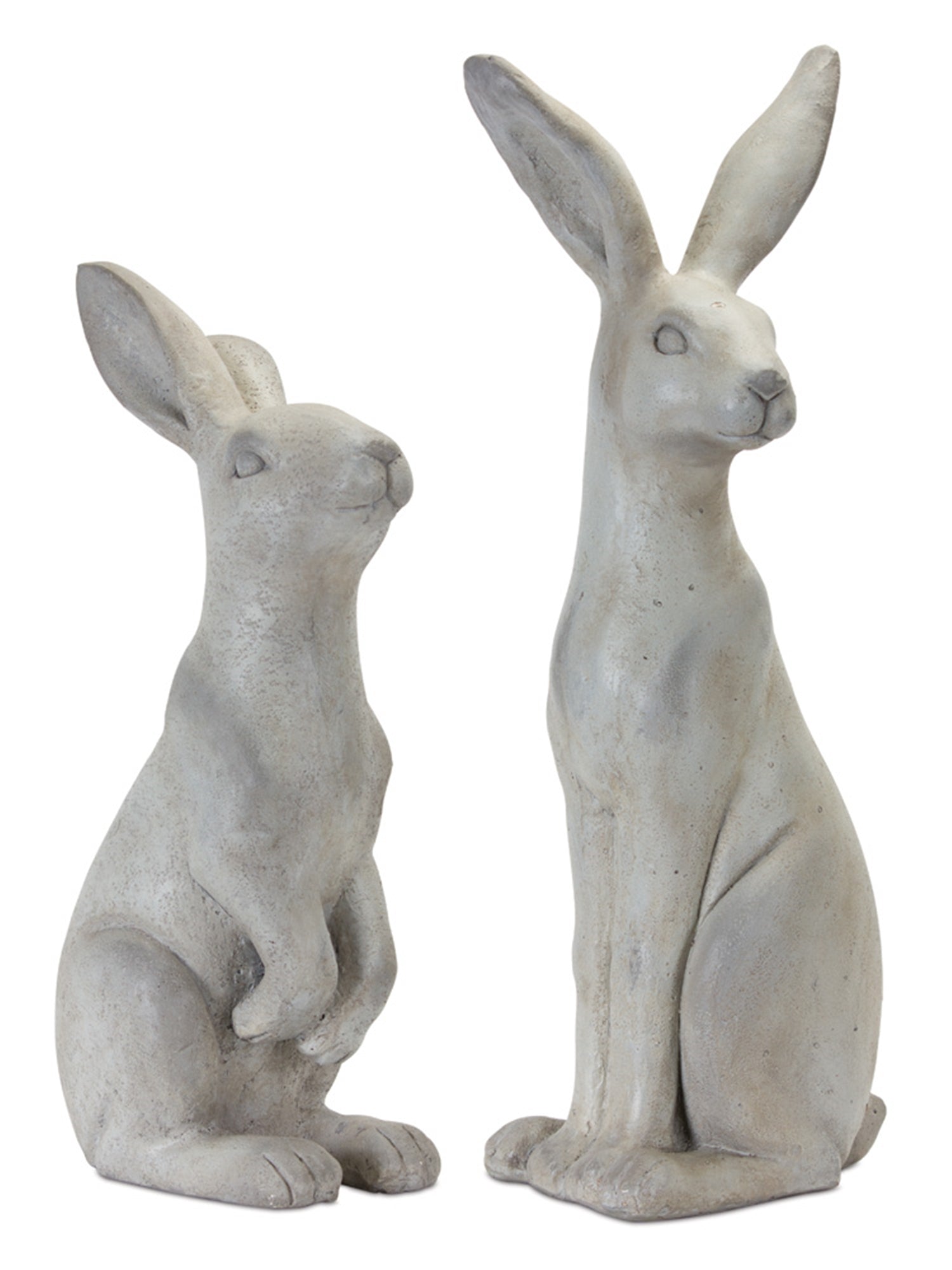 Natural Stone Sitting Rabbit Statue (Set of 2)