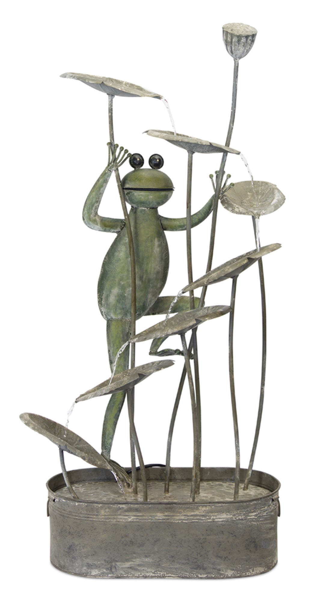 Frog Fountain 22"W x 47.25"H Iron