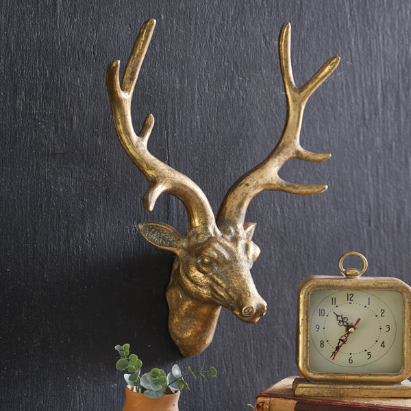 Gilded Faux Deer Head