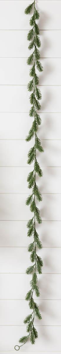 Frosted Evergreen Sprigs Garland