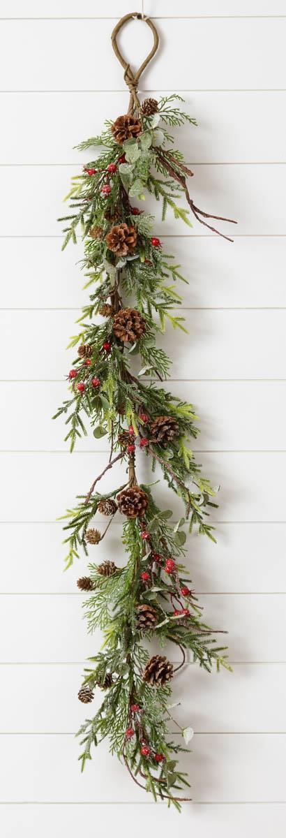 Frosted Mixed Evergreen Garland