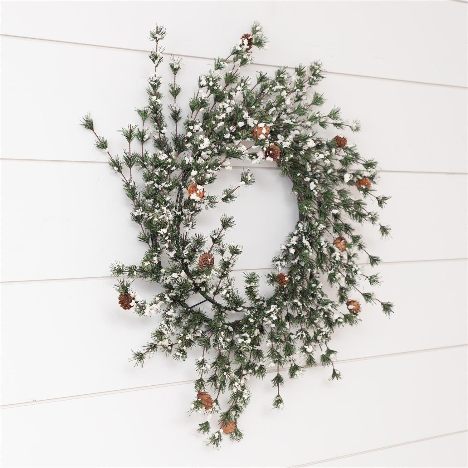 Snowy Mountain Brush Pine Wreath