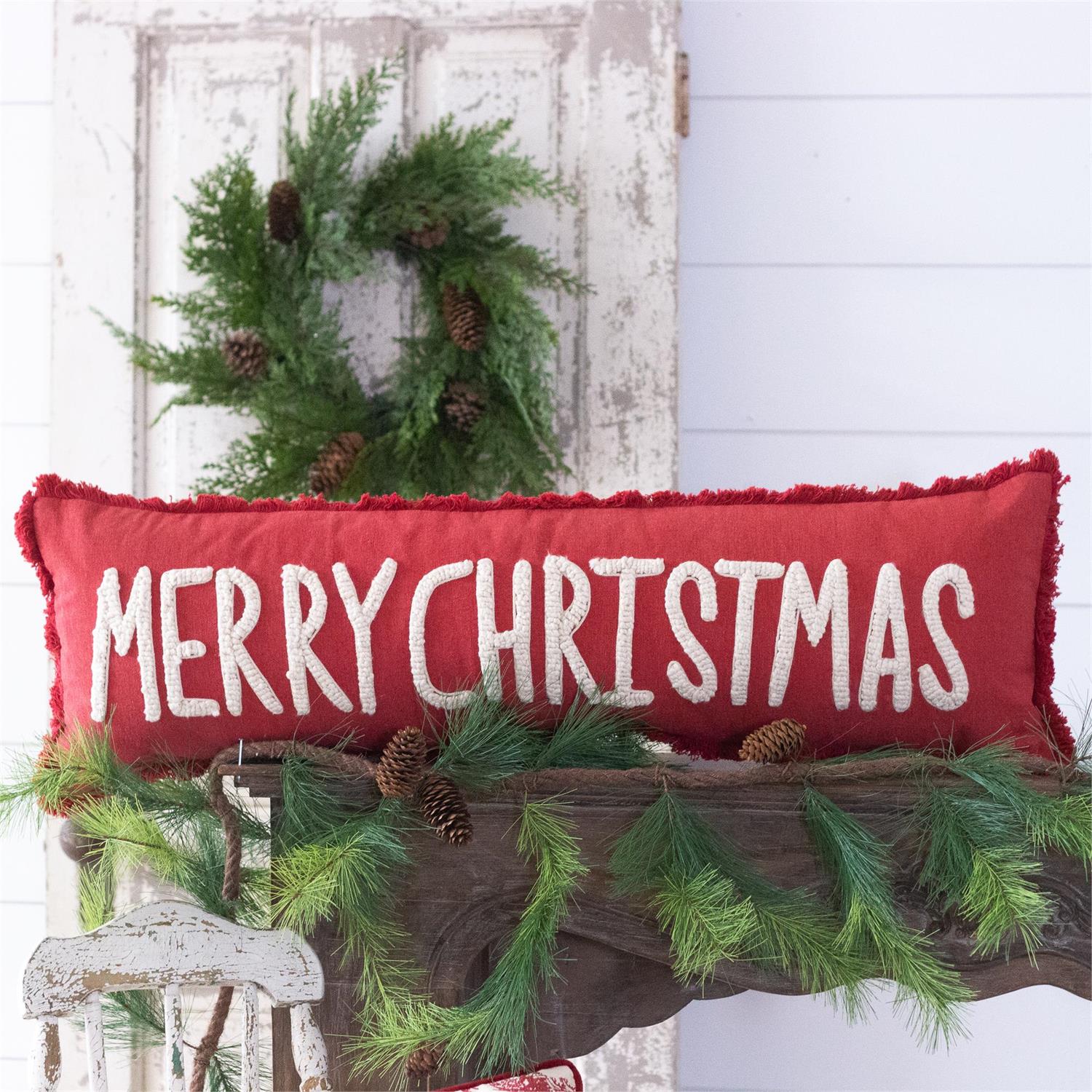 StoneWashed Merry Christmas Pillow