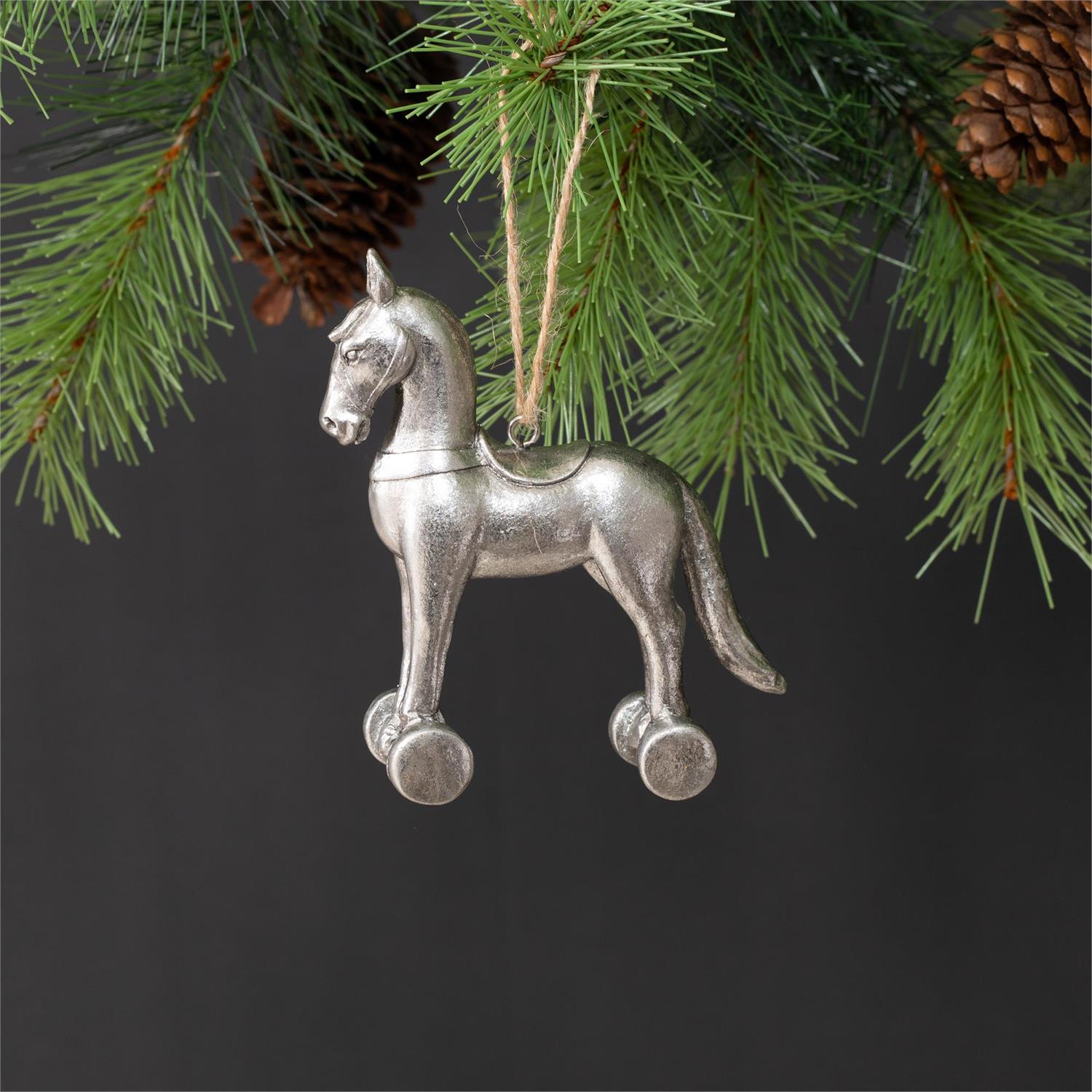 Silver Toy Horse Ornament