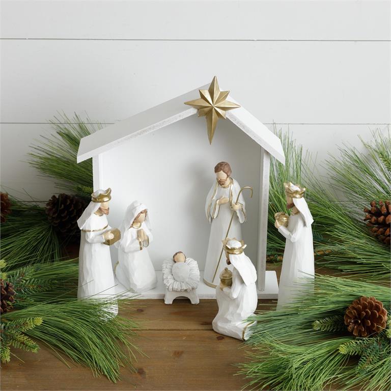 Nativity Set With Stable (S/6)
