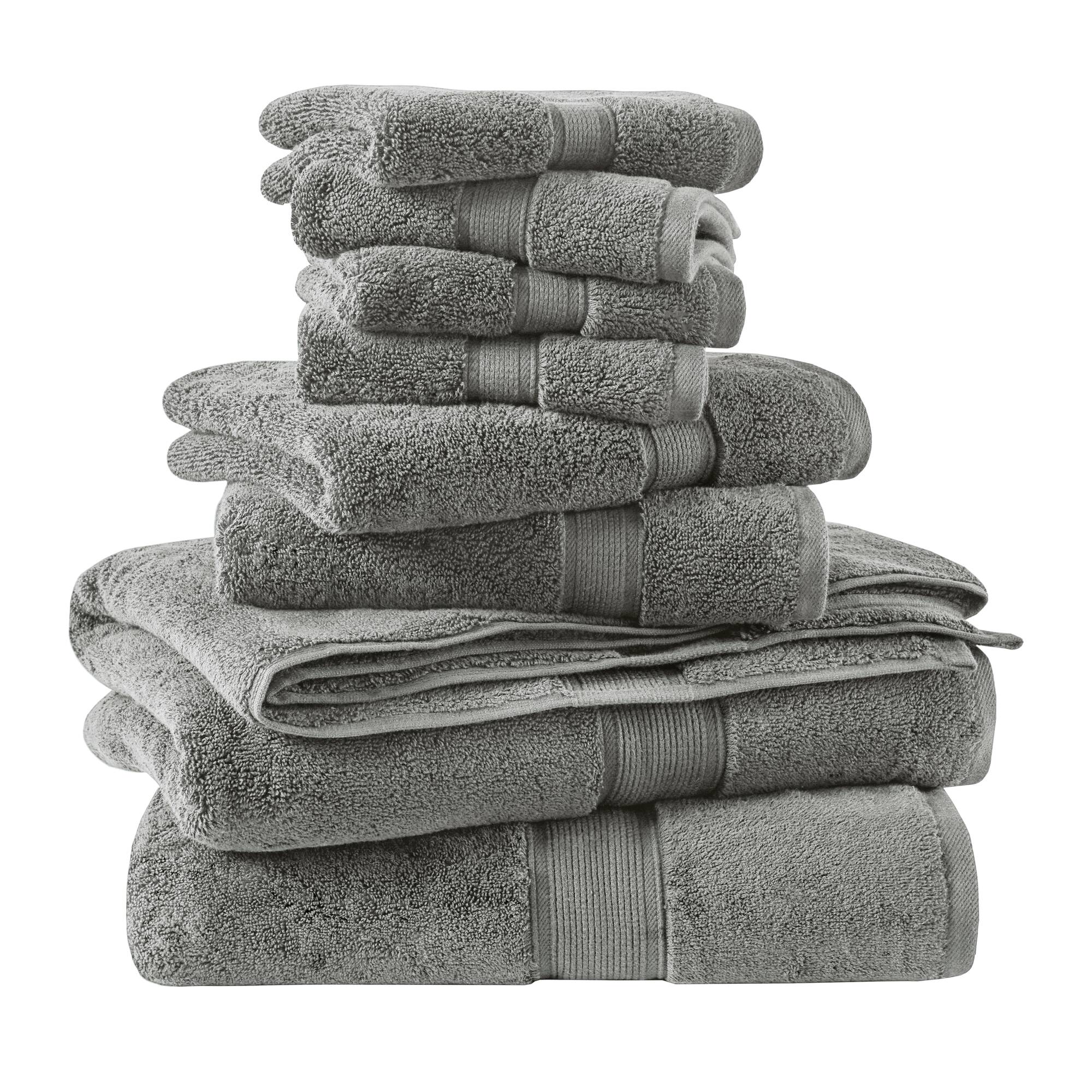 800GSM 100% Cotton 8 Piece Antimicrobial Towel Set