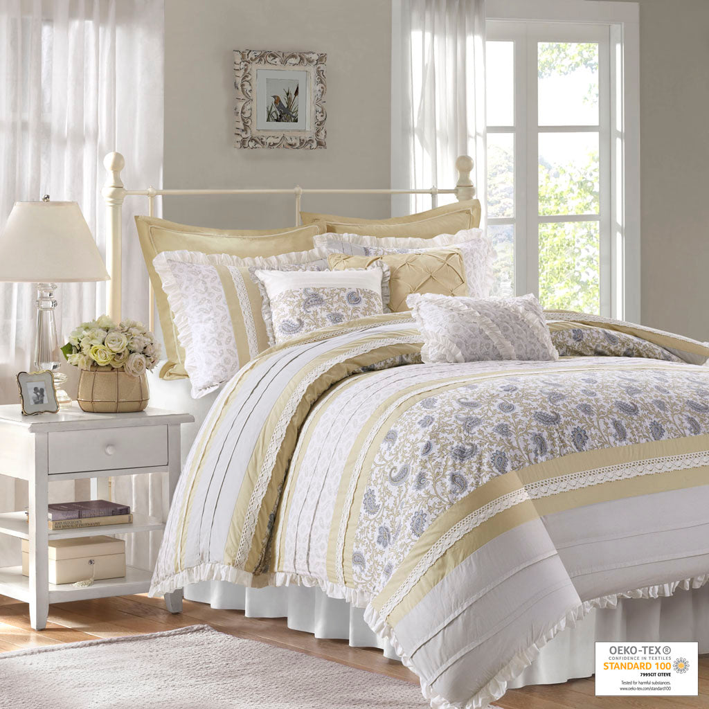 Dawn 9 Piece Cotton Percale Comforter Set