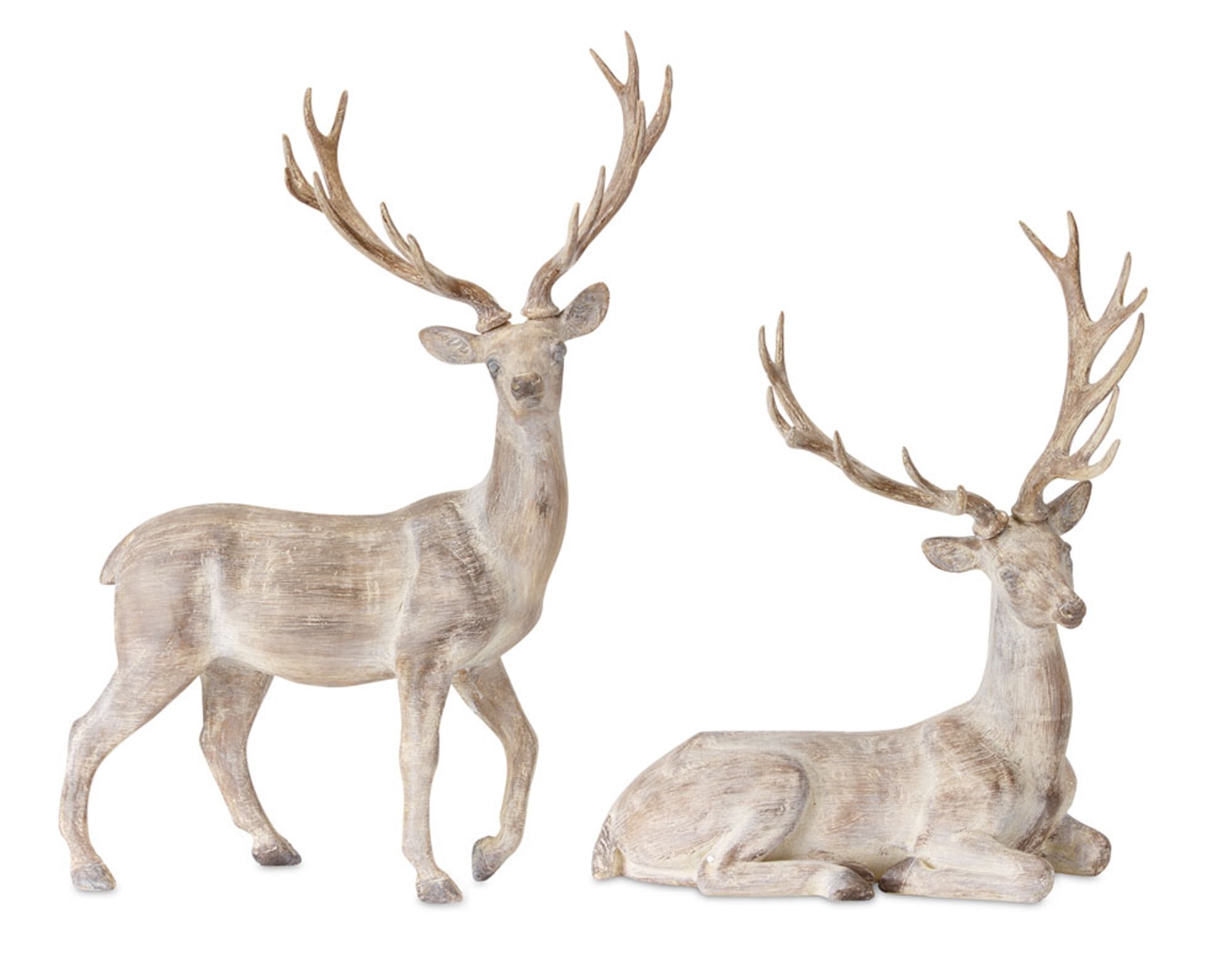 Deer (2 Asst) 12"L x 14.5"H, 13"L x 17.5"H Resin