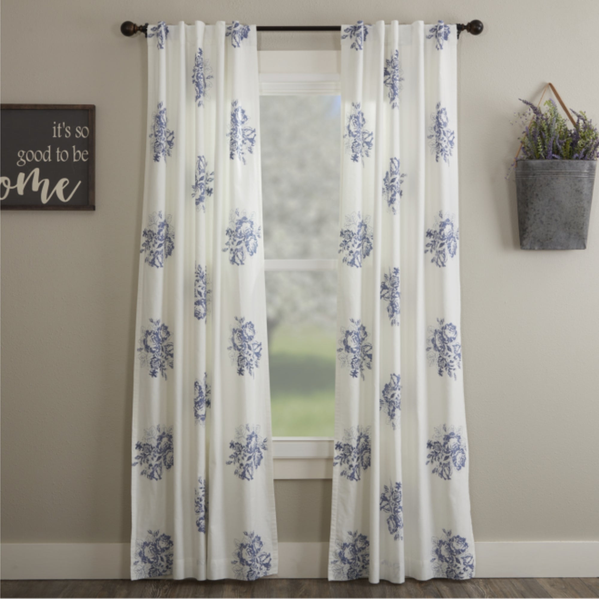 Lydia Blue Panel Set of 2 84Lx40W