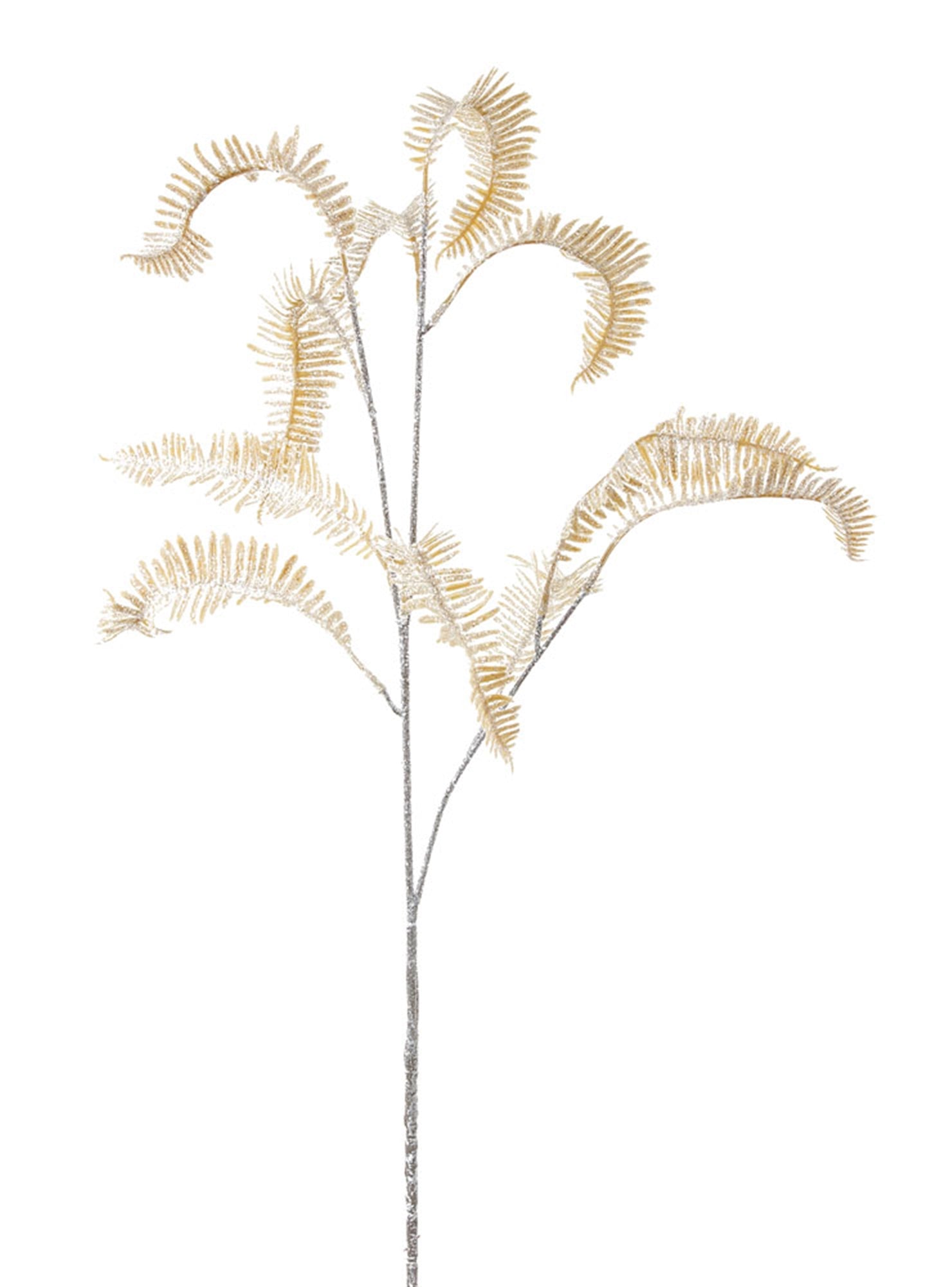 Gold Glitter Fern Spray (Set of 24)