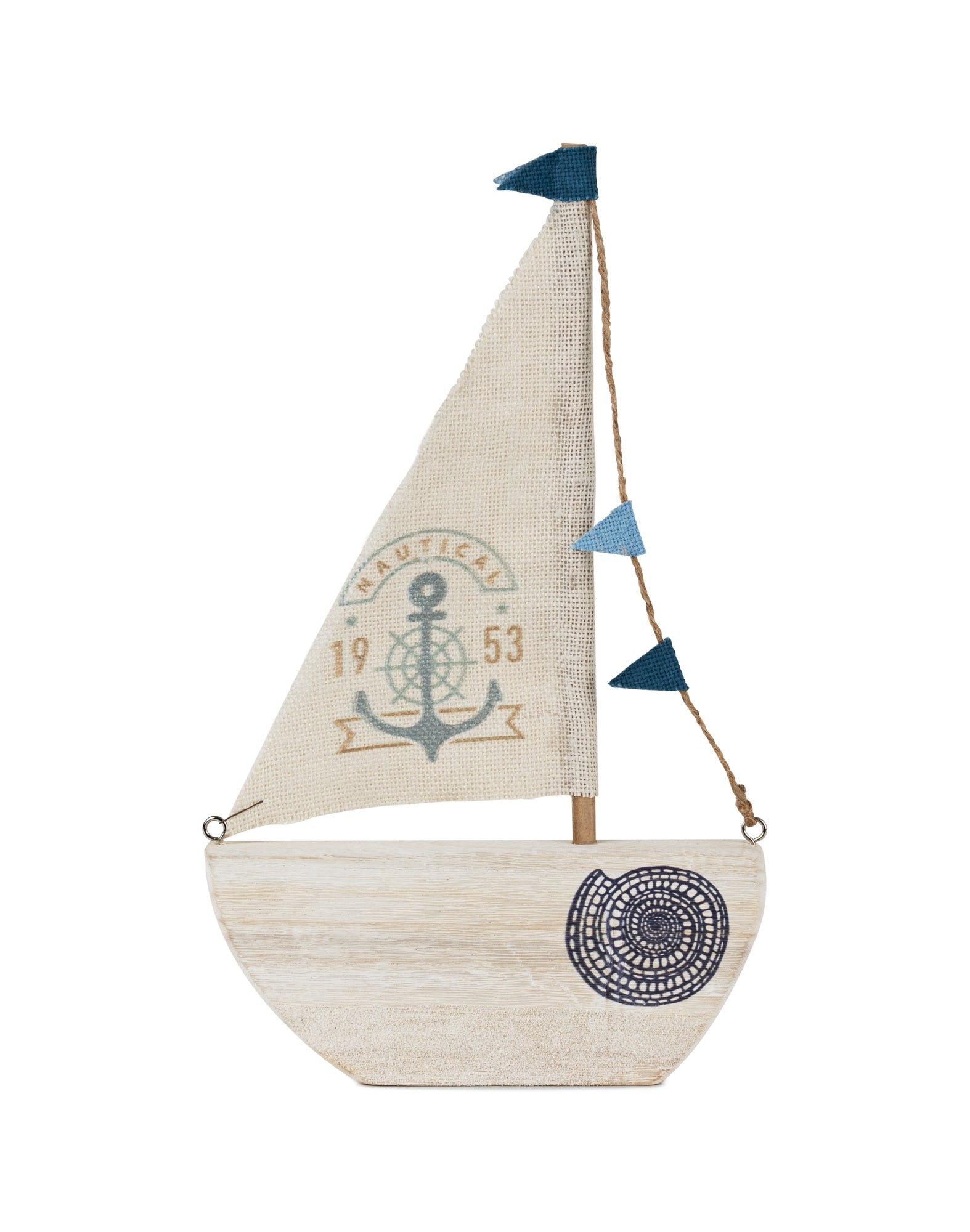 Wood Sailboat Wall Décor 16.5"H