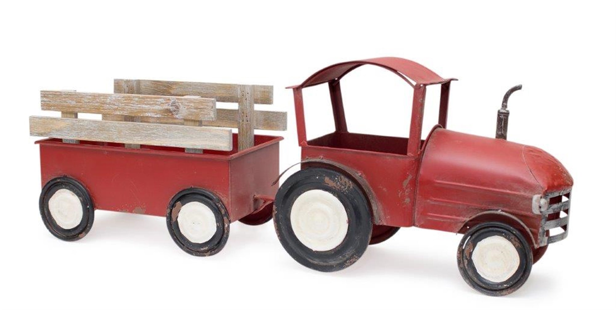 Tractor w/Wagon 27.5"L x 10.25"H Iron/Wood