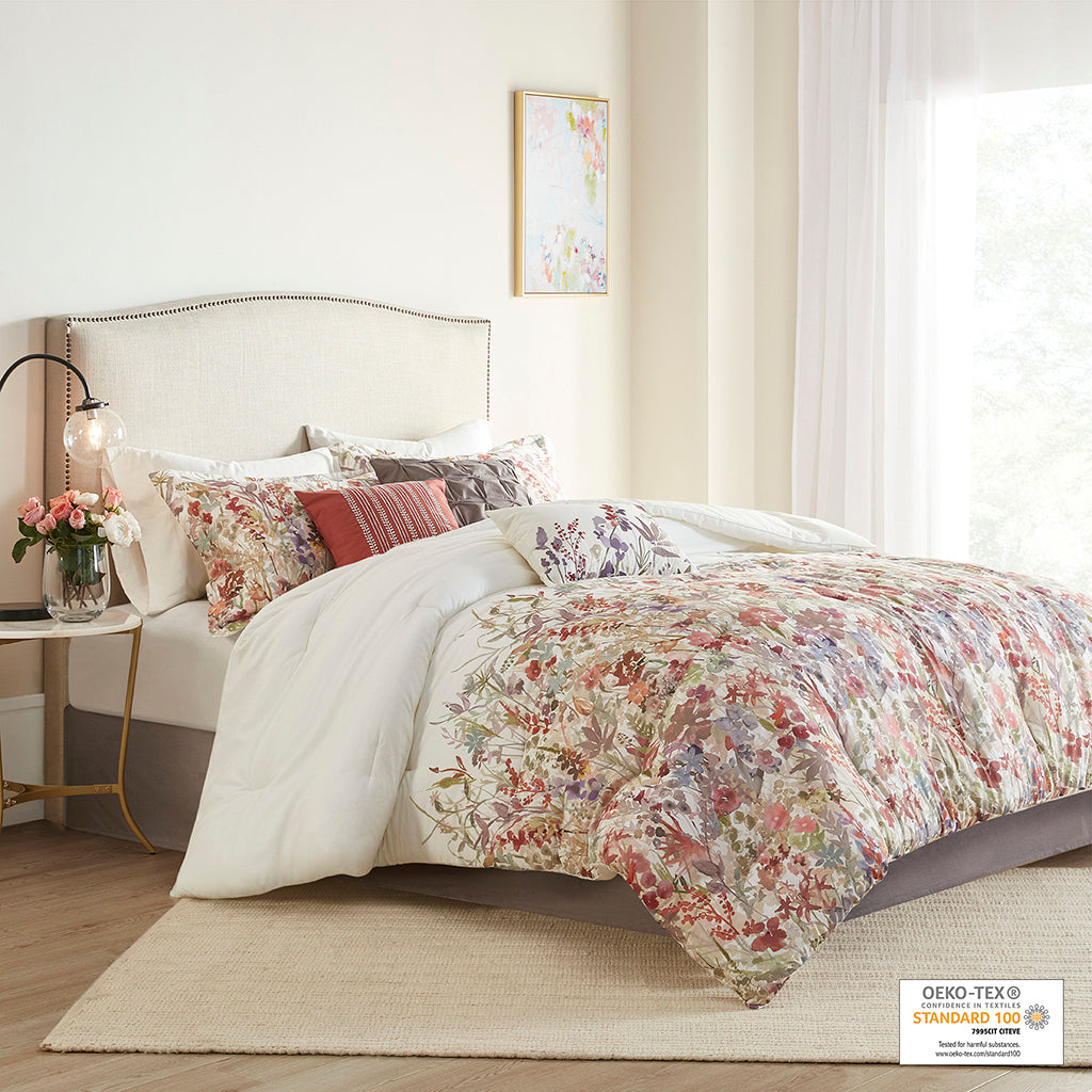 Mariana 8 Piece Printed Seersucker Comforter and Quilt Set Collection