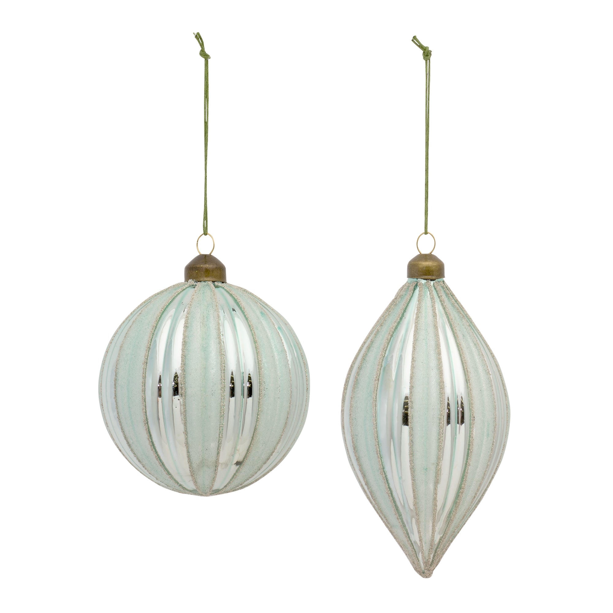 Ornament (2 Asst) 4.75"H, 6.75"H Glass