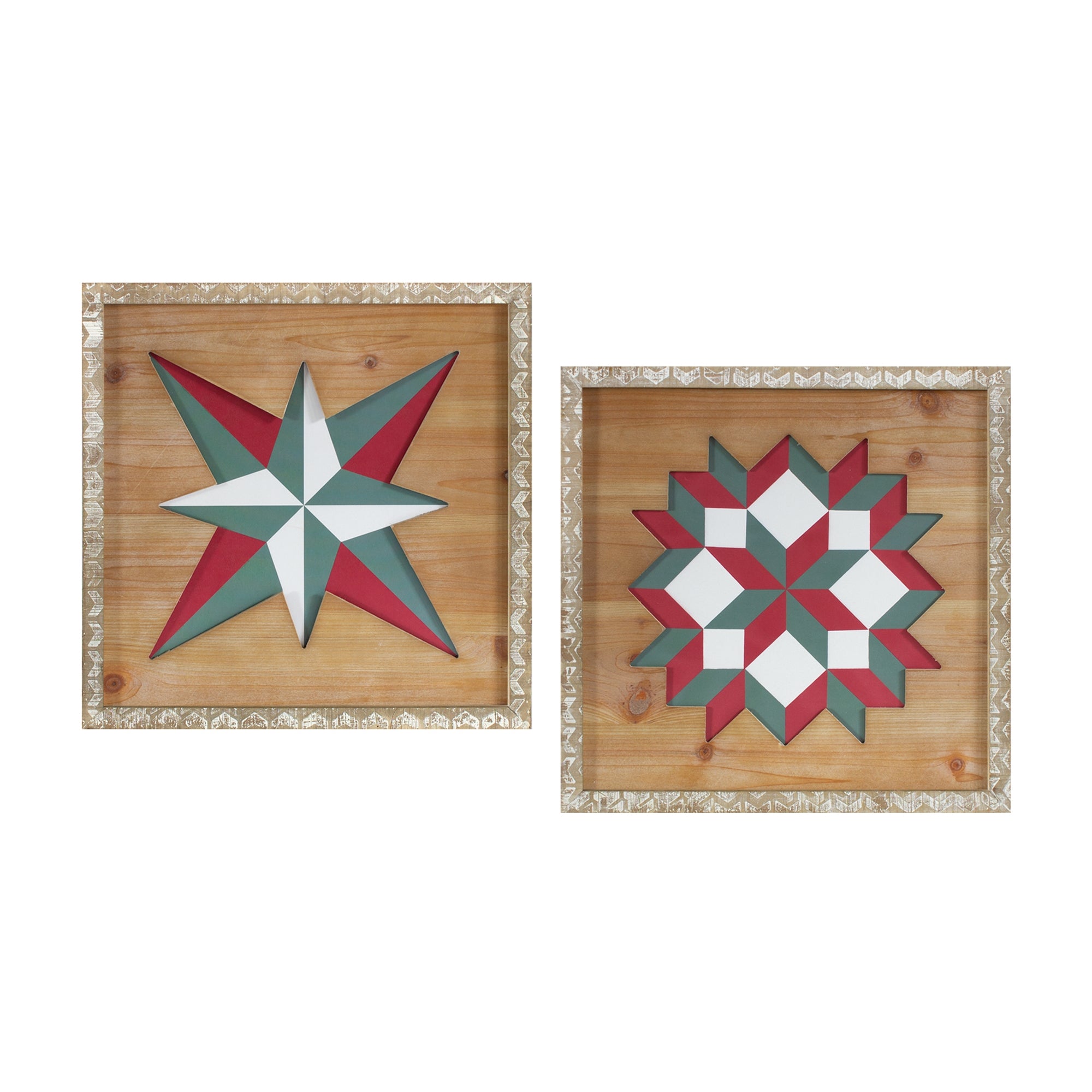Quilt Square Plaque (2 Asst) 16.5”SQ Wood
