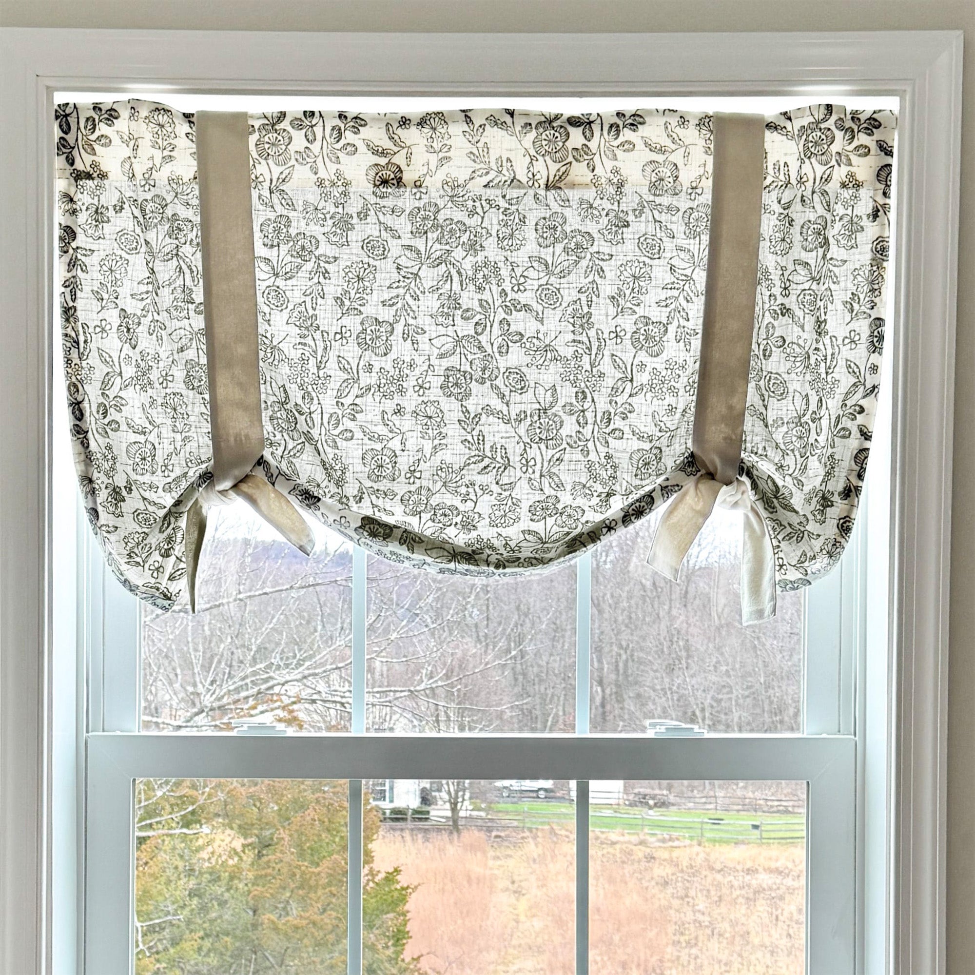 Gray Gables Floral Roman Valance 24Lx40W