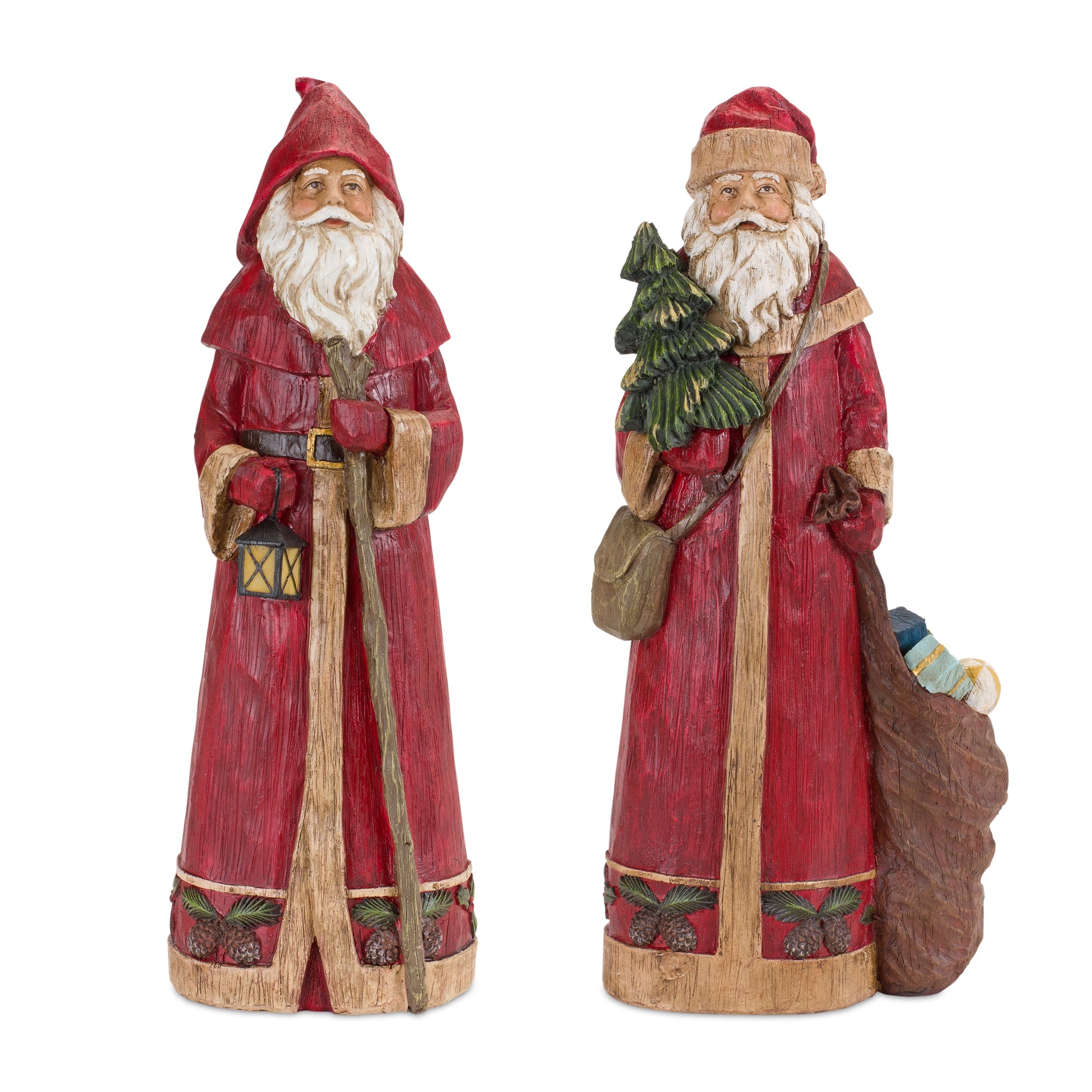 Santa (2 Asst) 13”H Resin