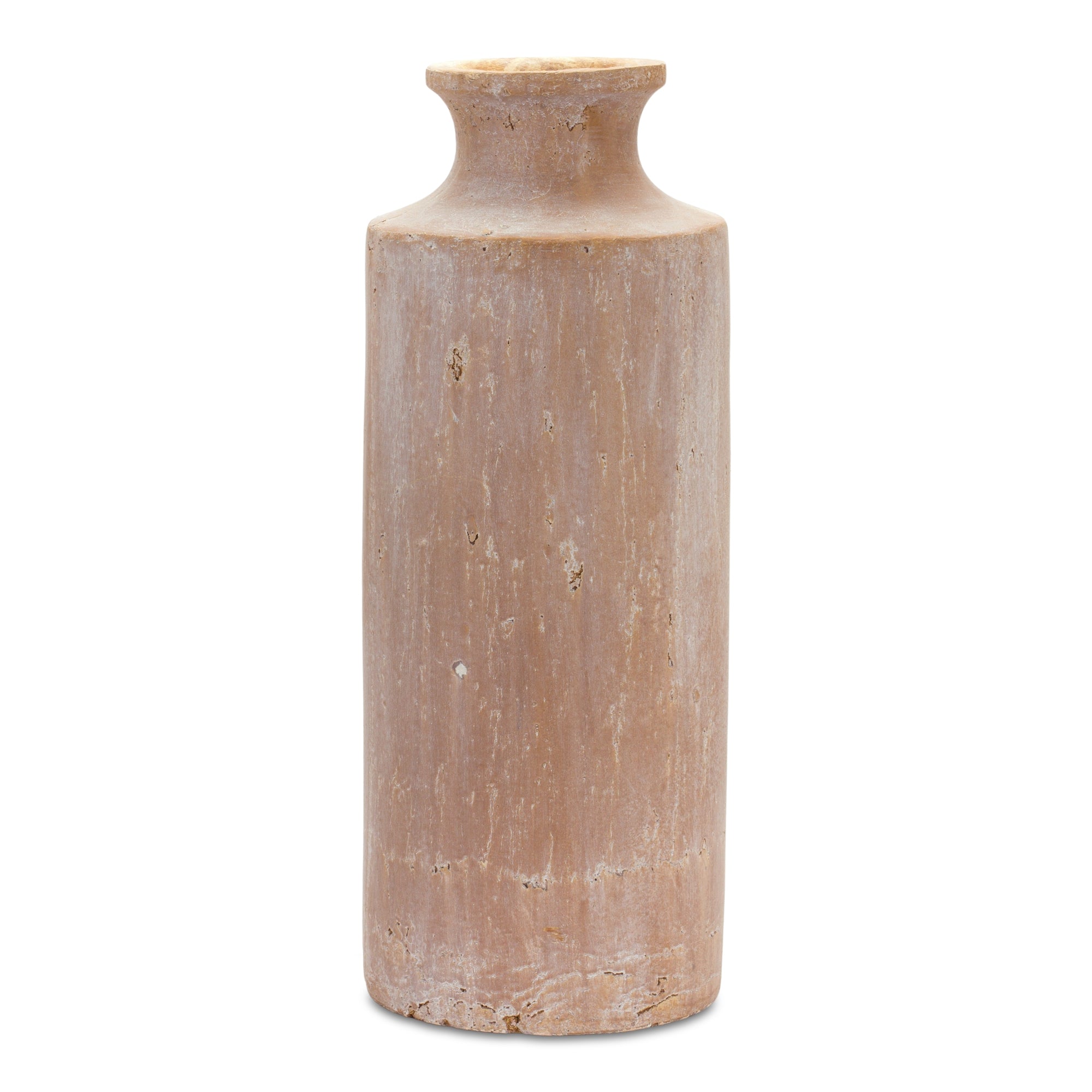 Distressed Terra Cotta Floor Vase 19"H