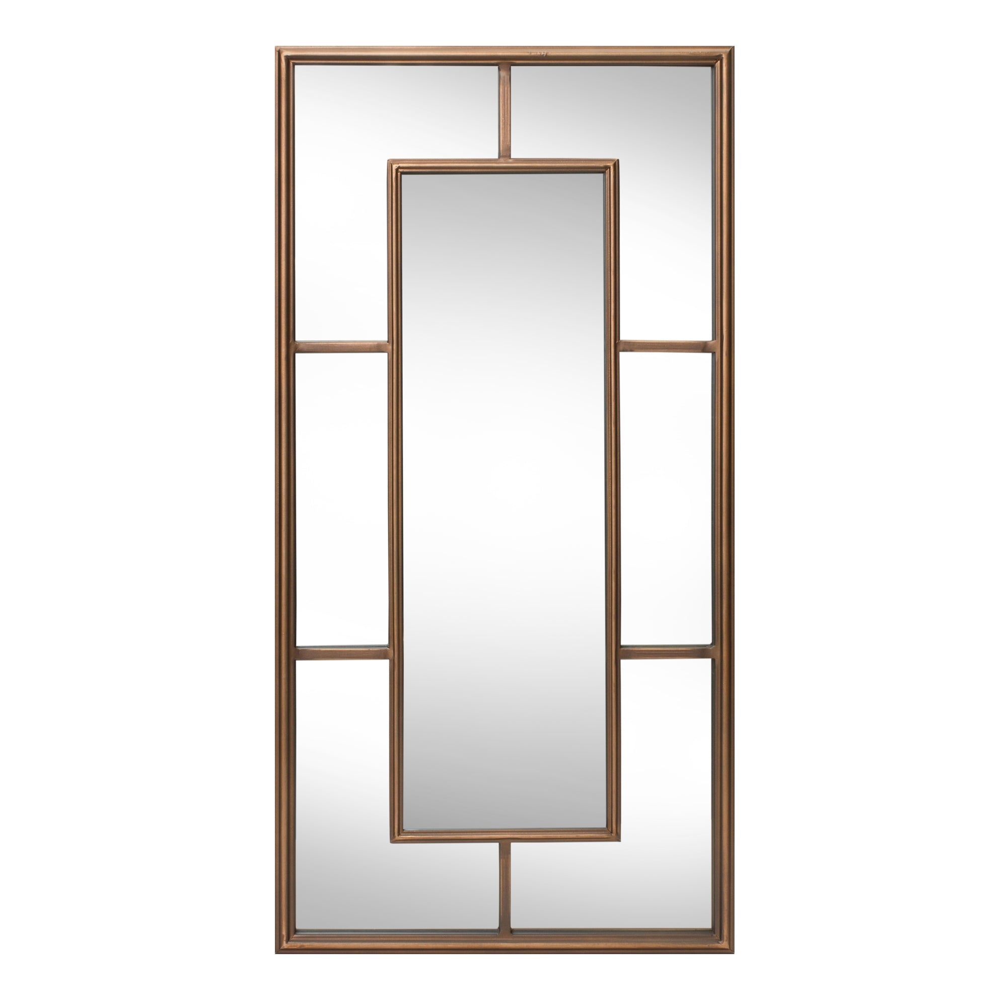 Window Paned Iron Wall Mirror 31.5"H