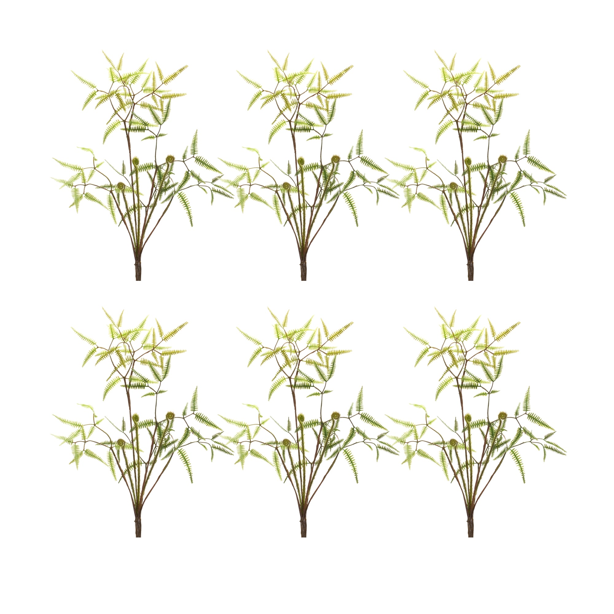 Mini Fern Foliage Bush with Sprout Accent (Set of 6)