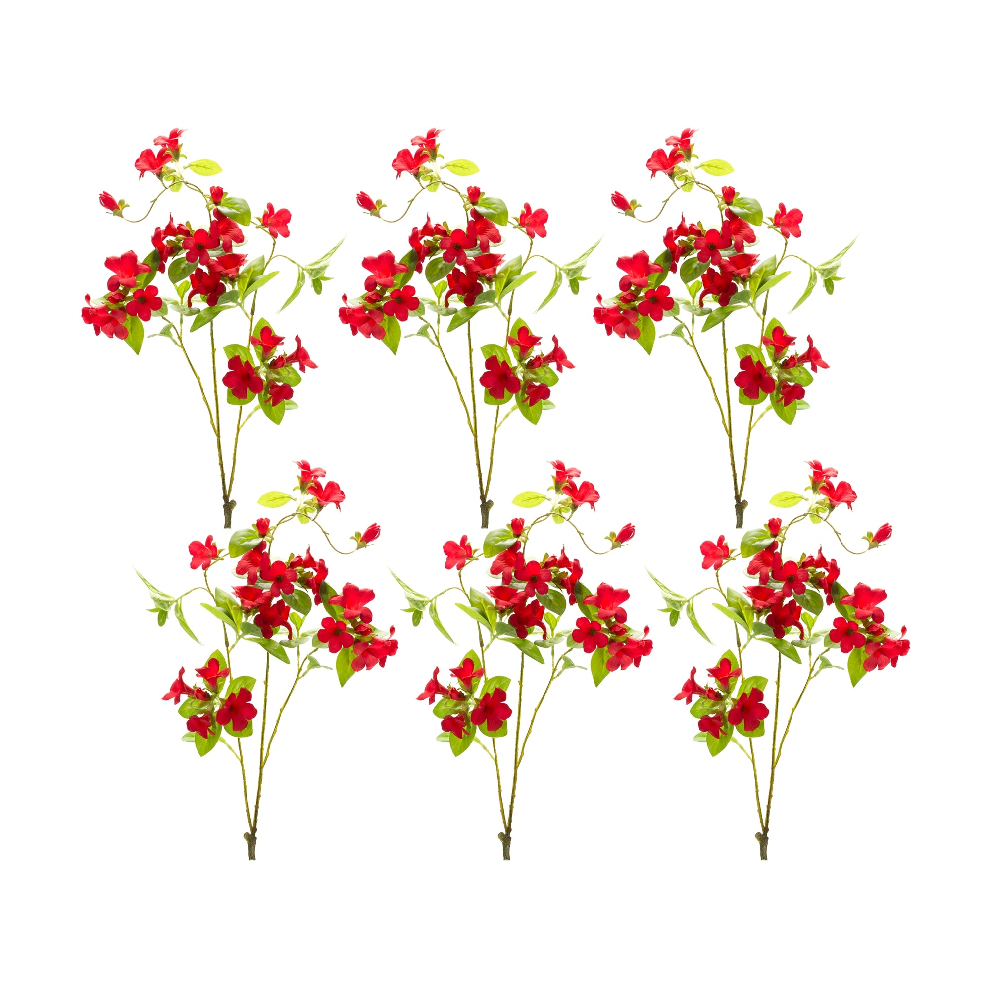 Red Floral and Bud Spray (Set of 6)