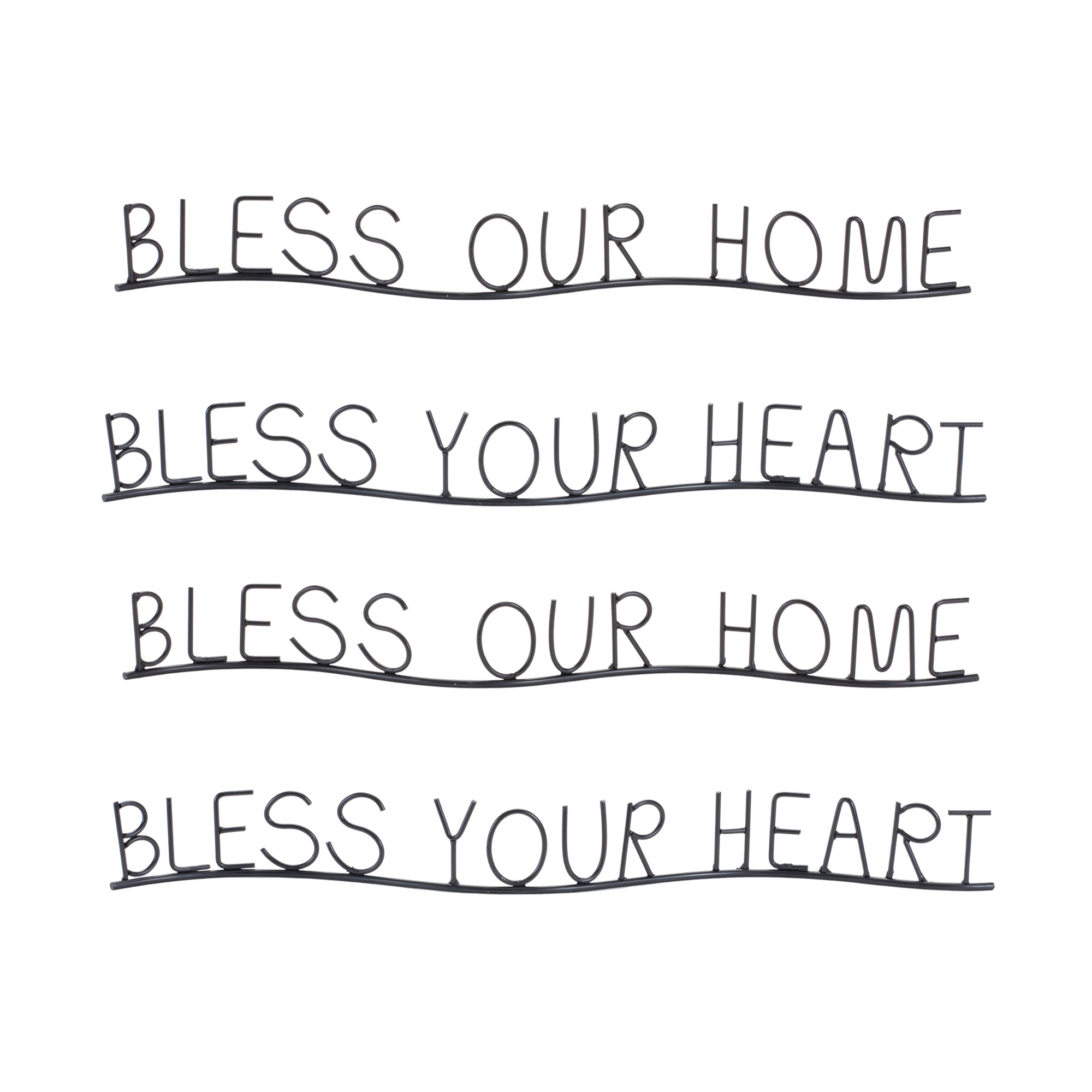 Bless Our Home and Heart Sentiment Décor (Set of 4)