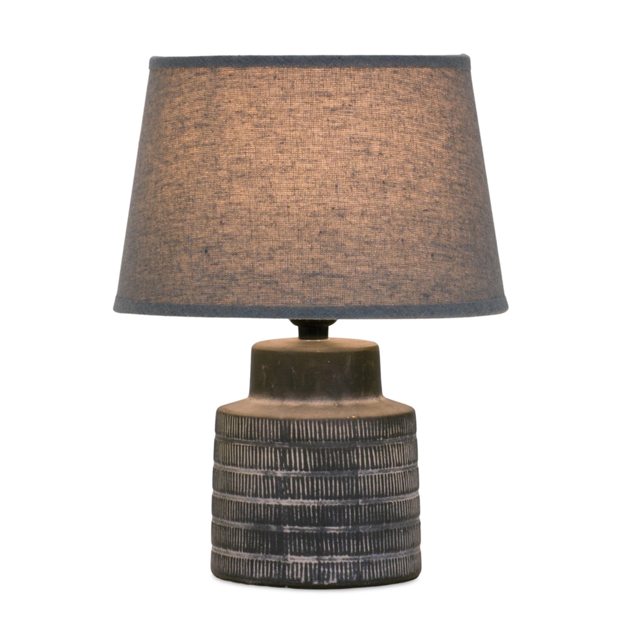 Etched Terra Cotta Table Lamp 13"H