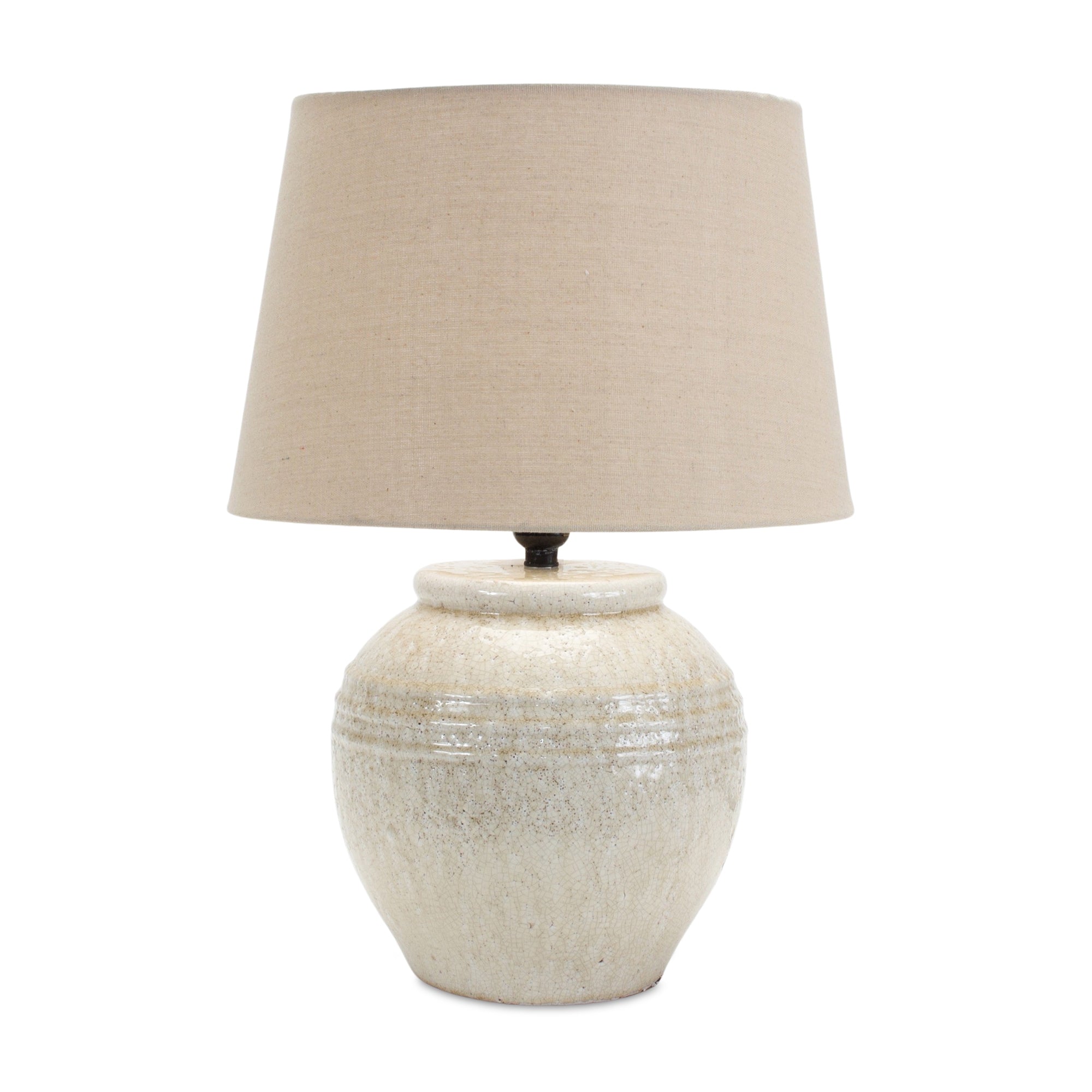 Cream White Terra Cotta Table Lamp 20"H