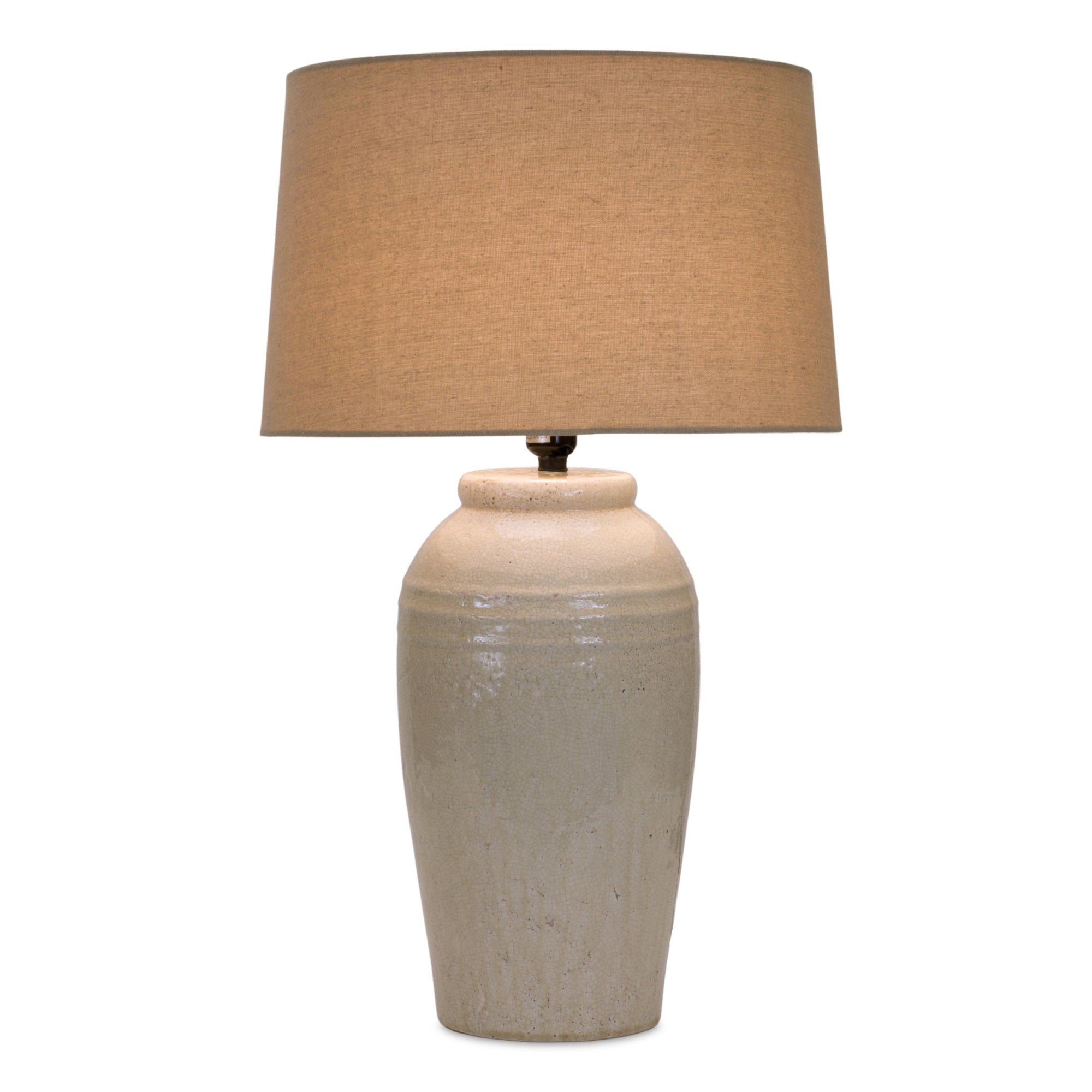 Ivory White Terra Cotta Table Lamp