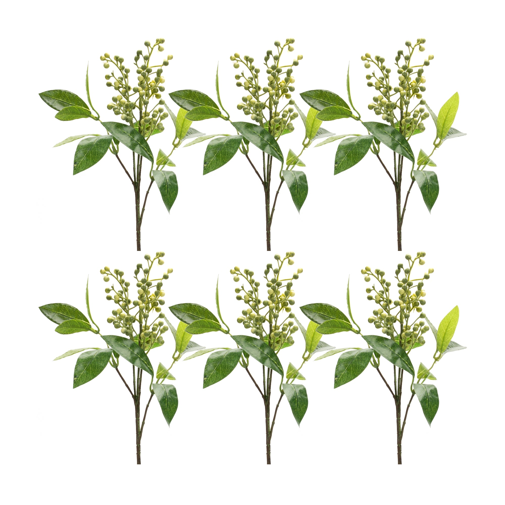 Green Berry Foliage Spray (Set of 6)