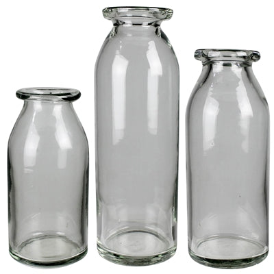 Cylinder Vases with Rolled Rim - Set/3