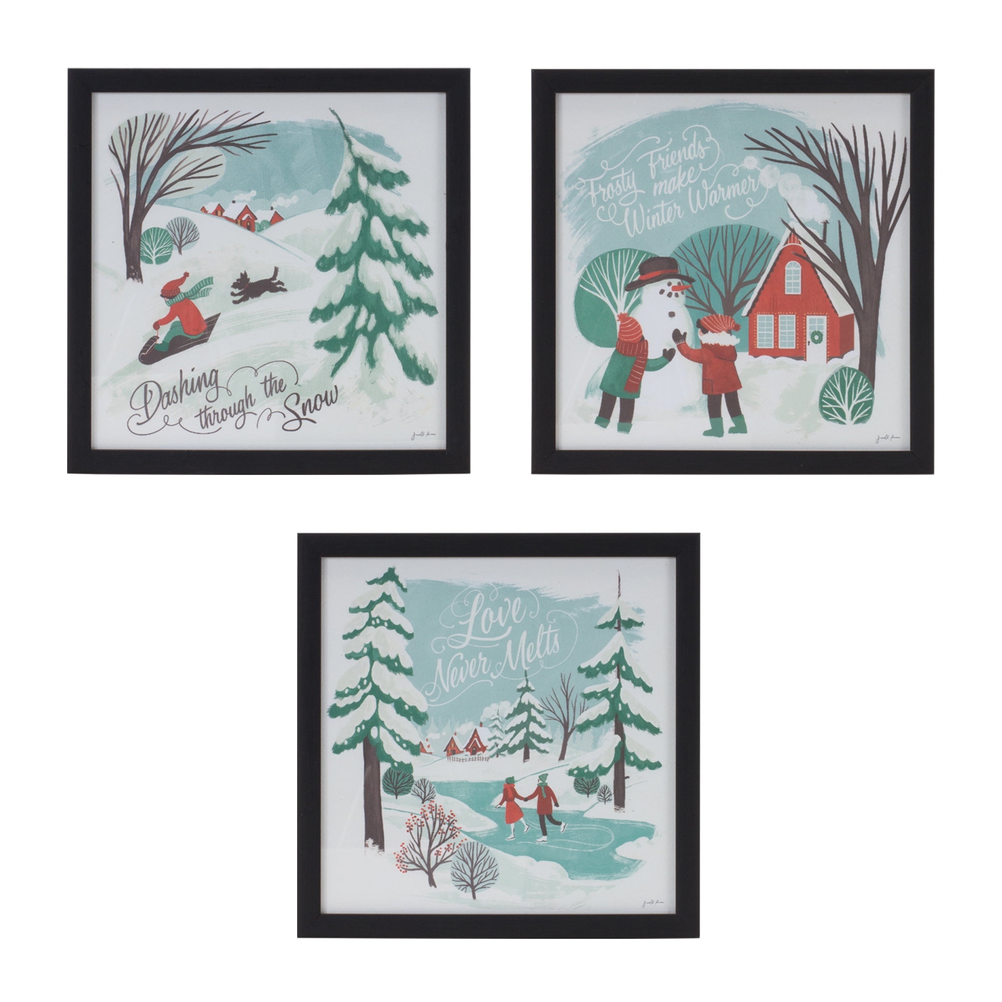 Snow Frame (3 Asst) 10”SQ /Wood