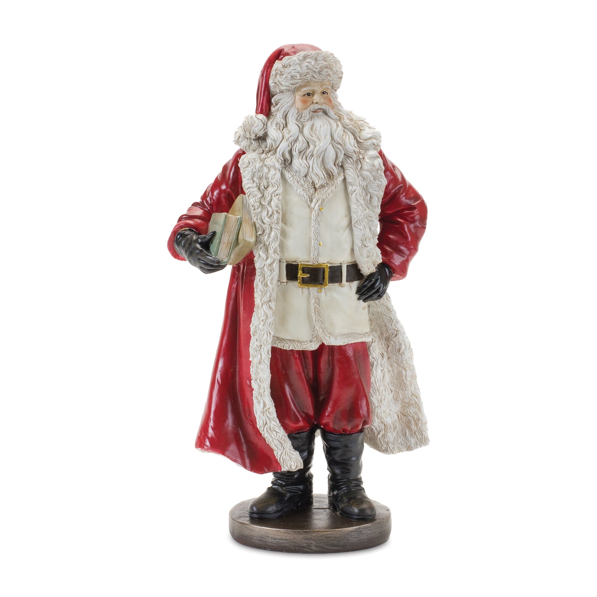 Standing Santa Statue with Books (S/2)