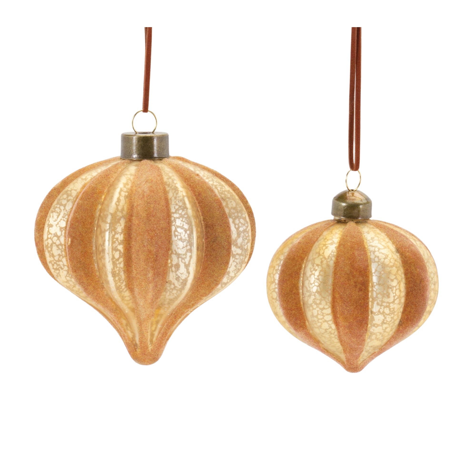 Ribbed Glass Onion Ornament (Set of 12)