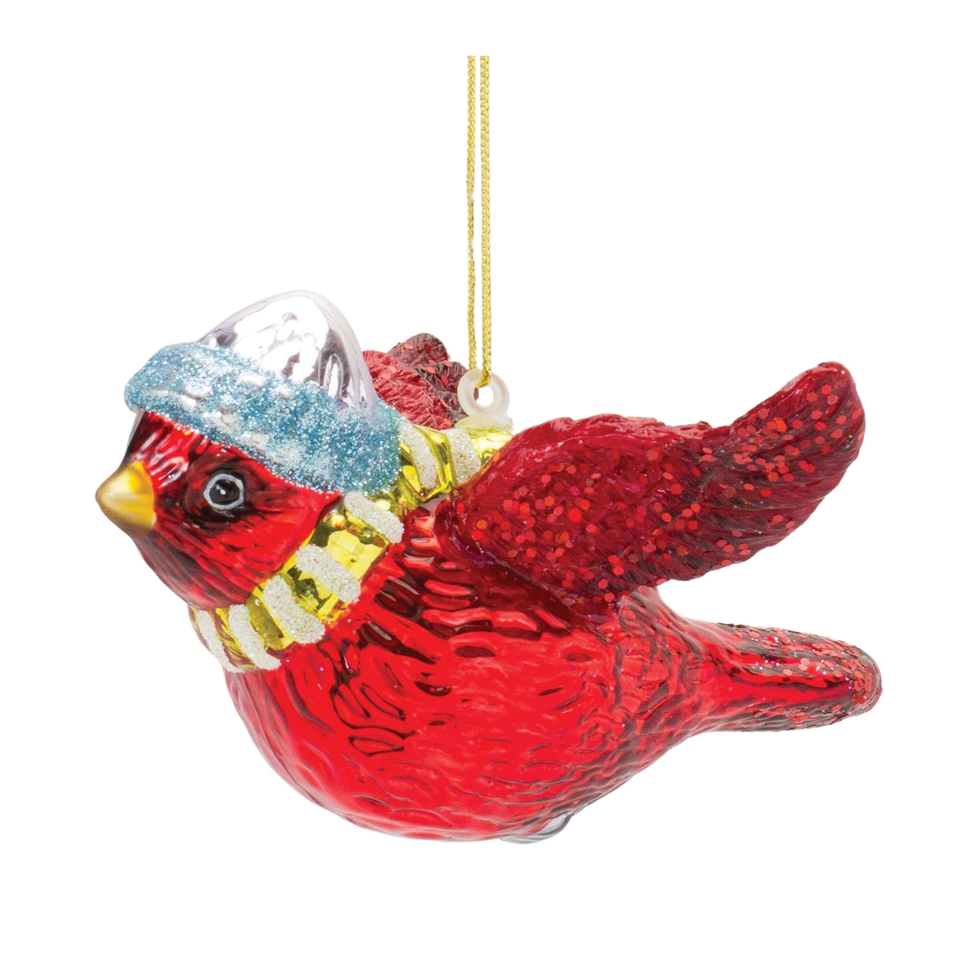 Glass Cardinal Bird Ornament (Set of 6)