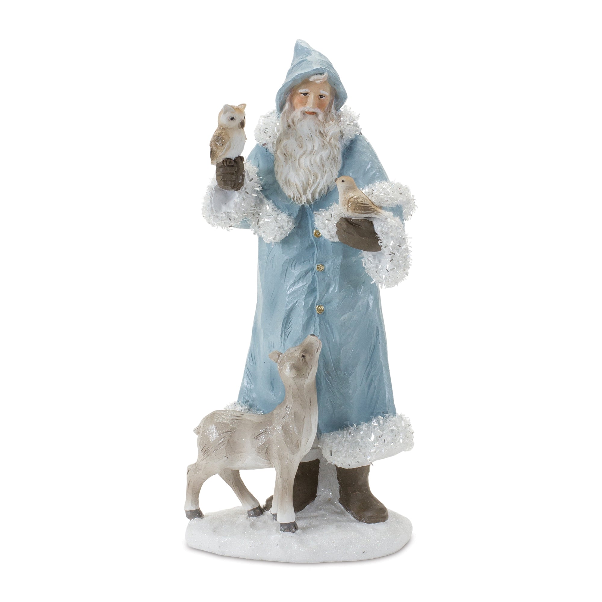 Santa with Woodland Animals Figurine (Set of 2)