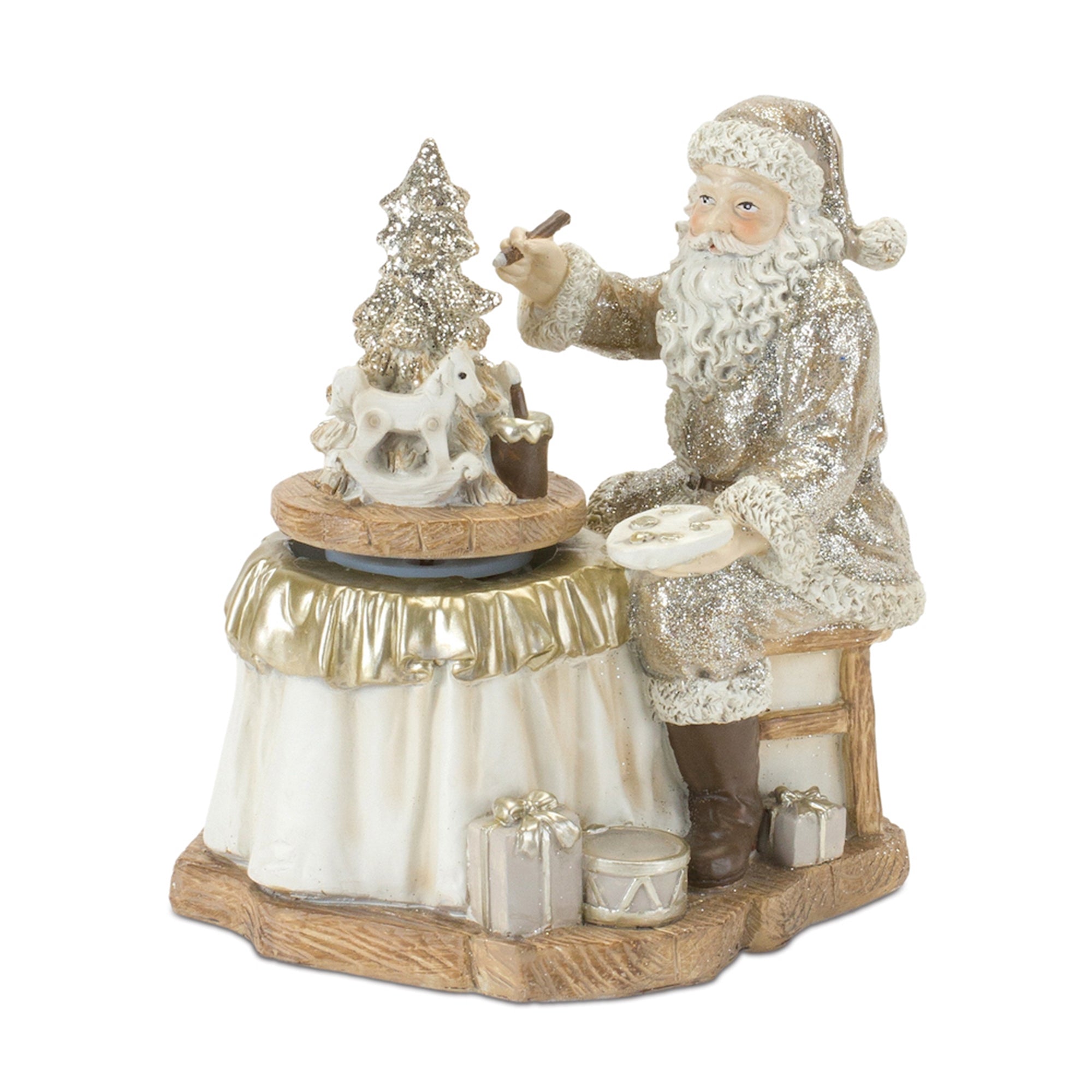 Santa with Spinning Christmas Tree (S/2)