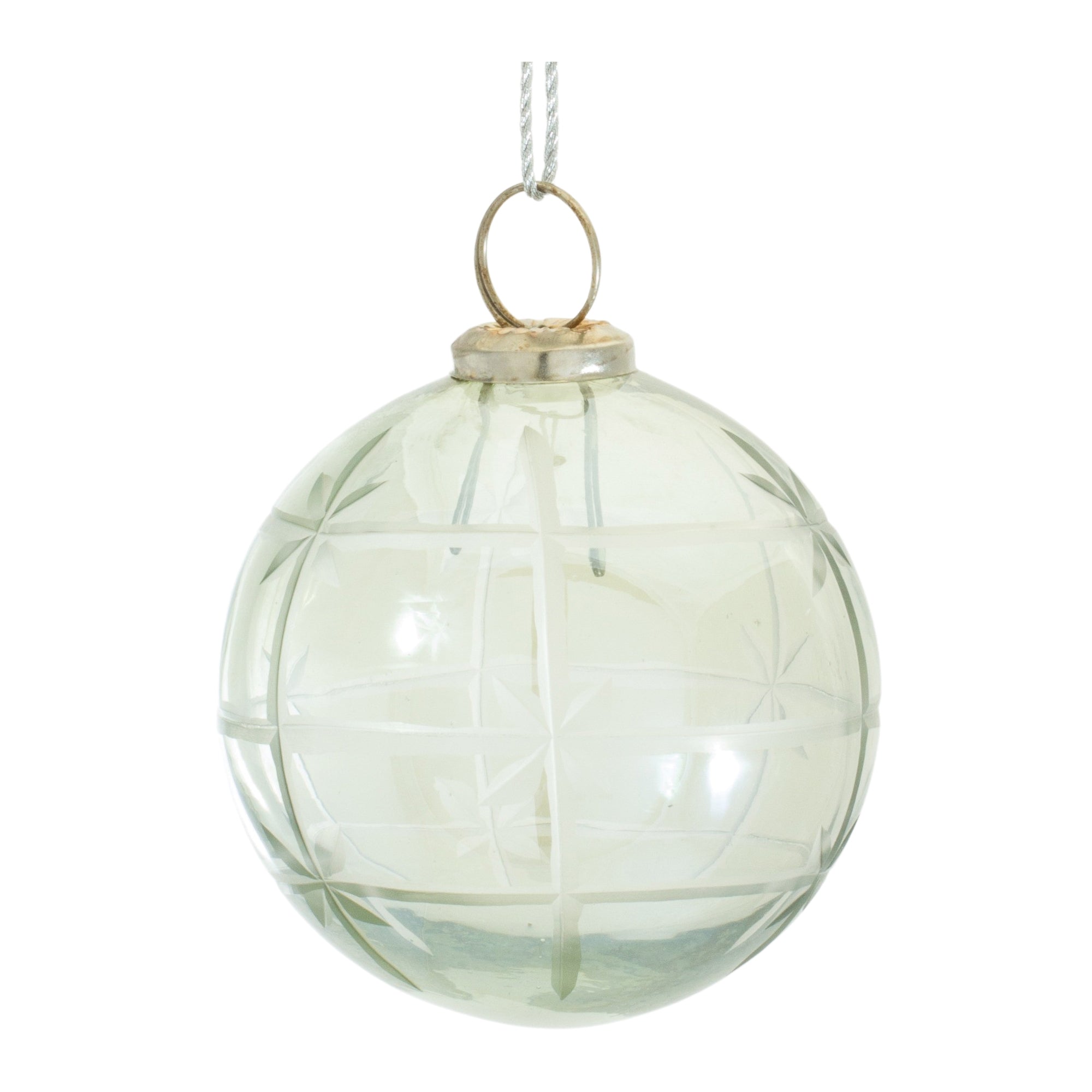 Etched Glass Ball Ornament (Set of 6)