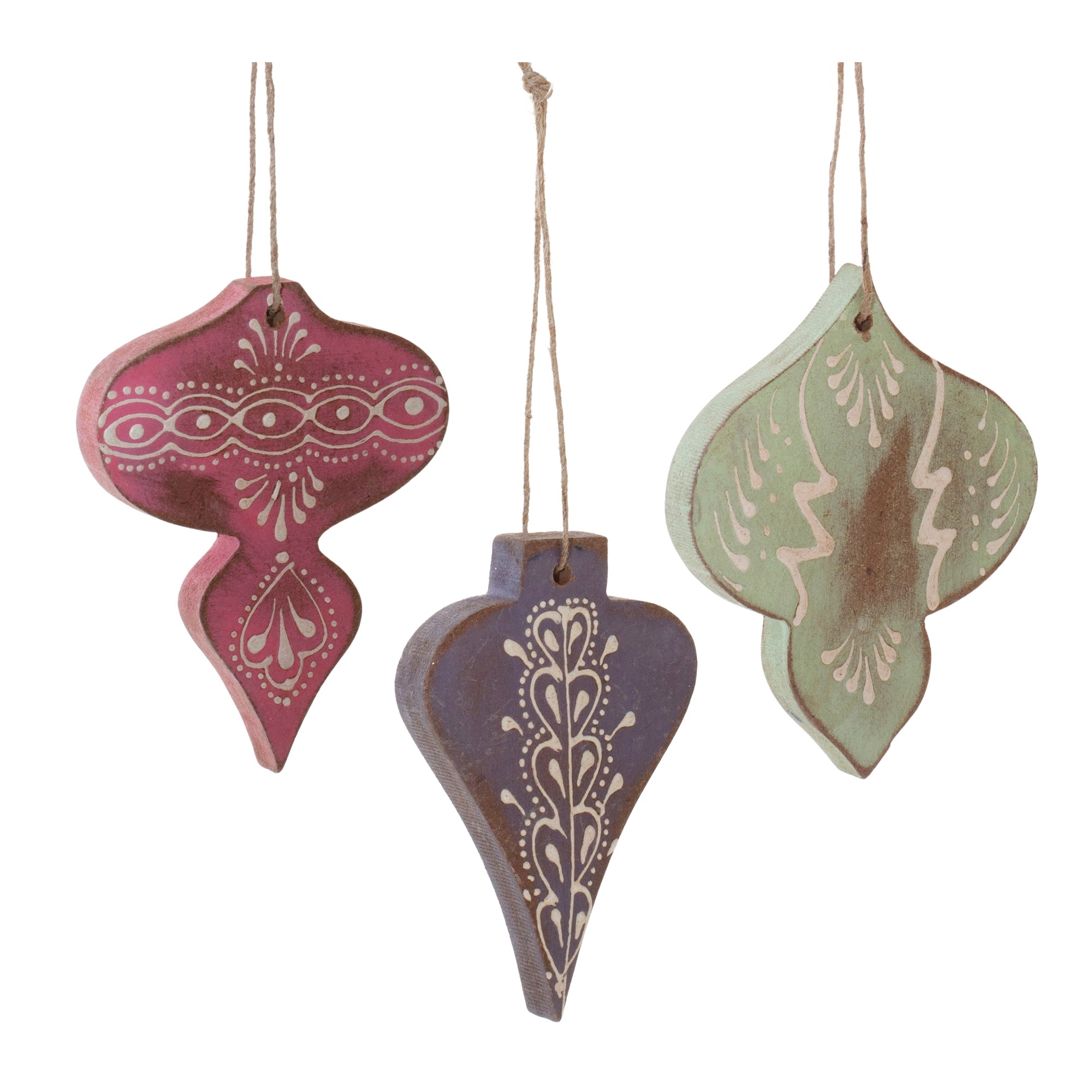 Wood Finial Ornament (Set of 6)