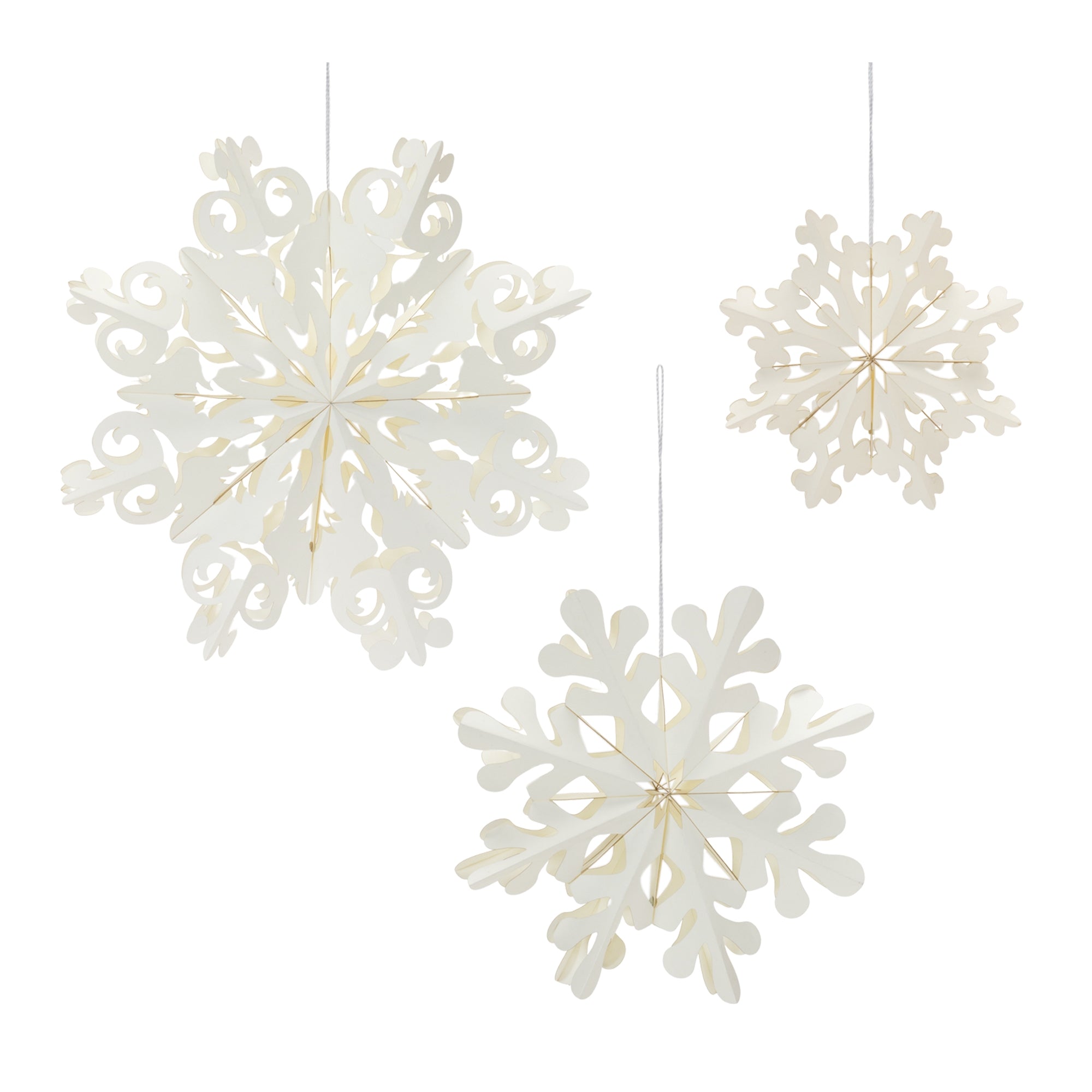 Snowflake Ornament (Set of 3) 7.75"H, 11.75"H, 15.75"H Paper