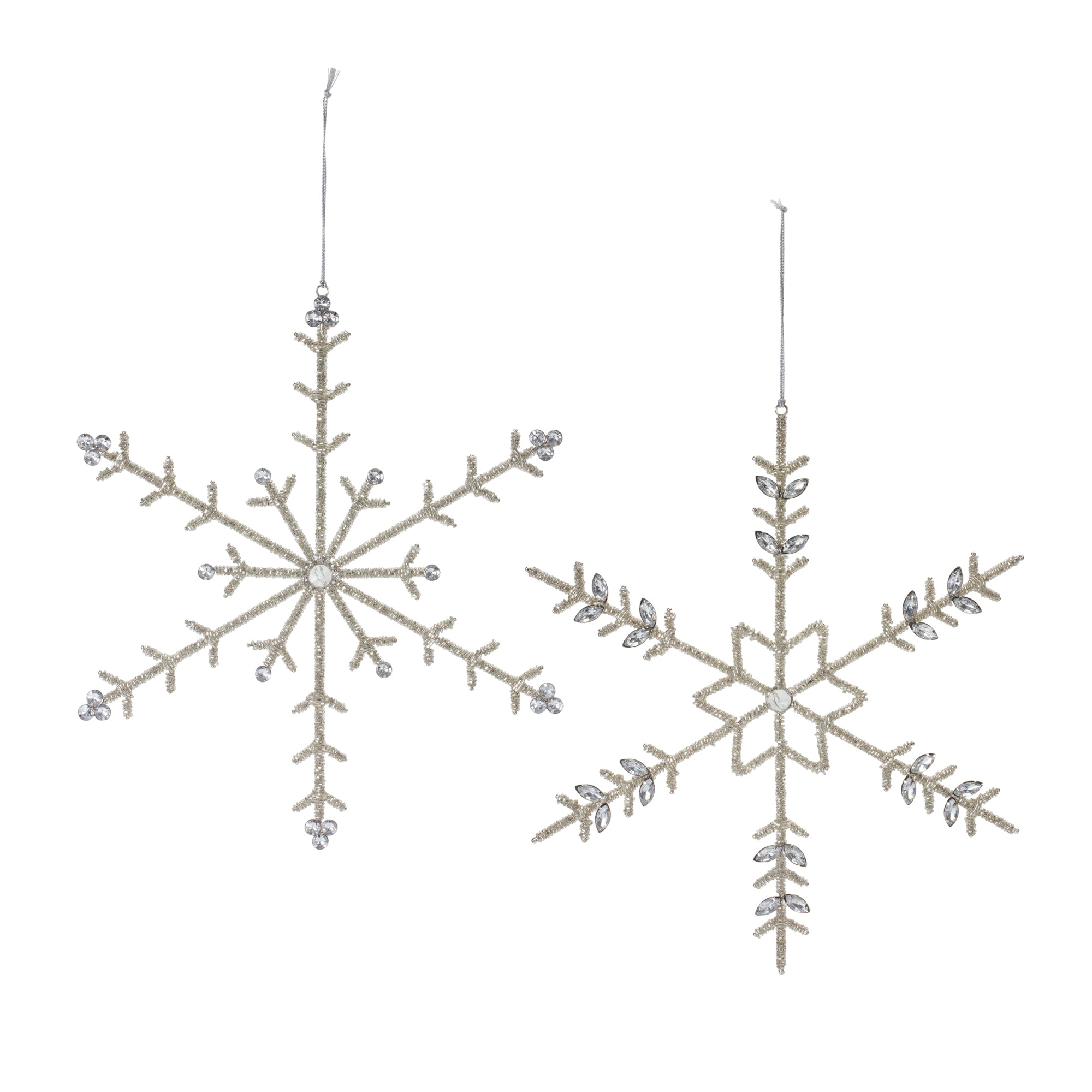 Jeweled Metal Snowflake Ornament (Set of 6)