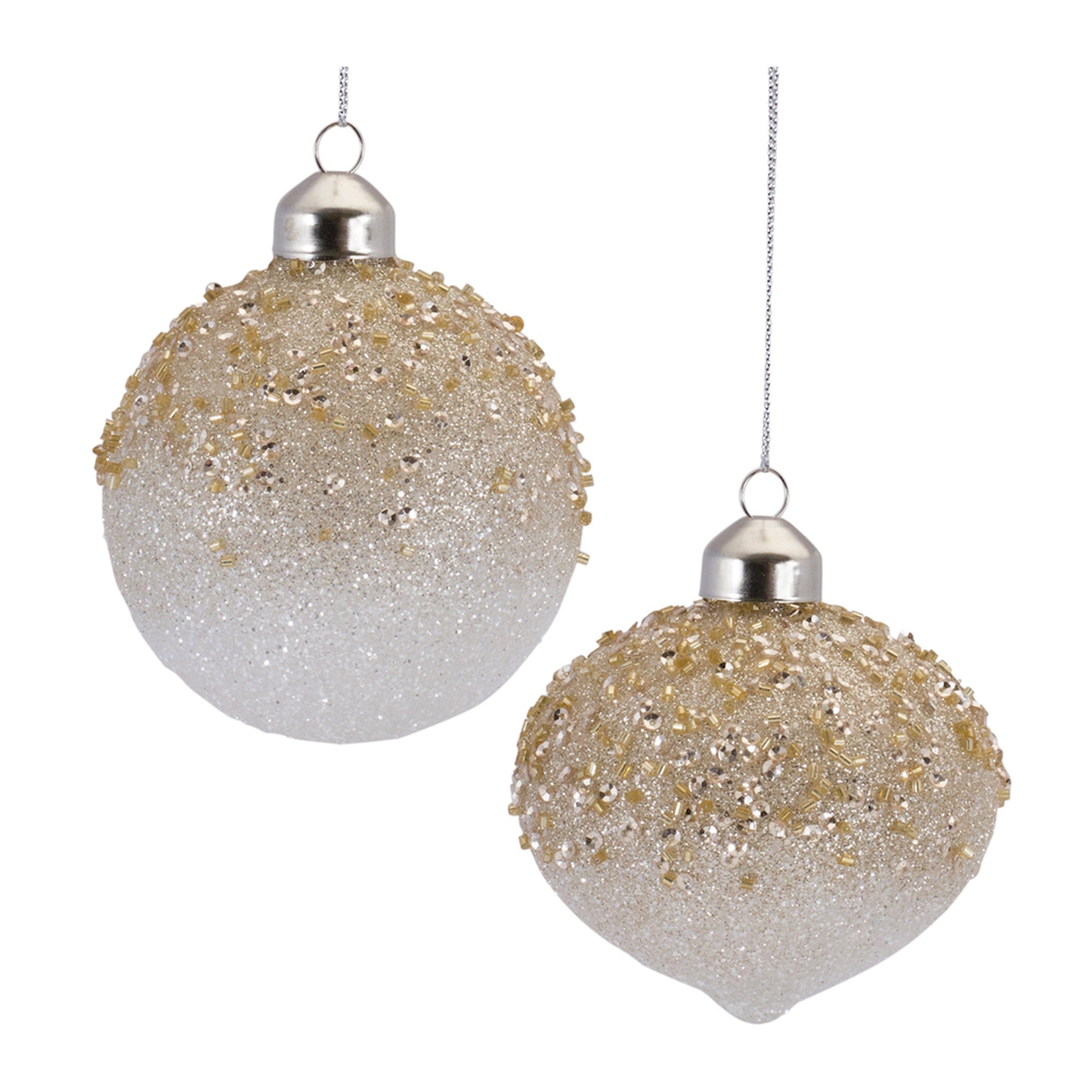 Beaded Ombre Glass Ornament (Set of 12)