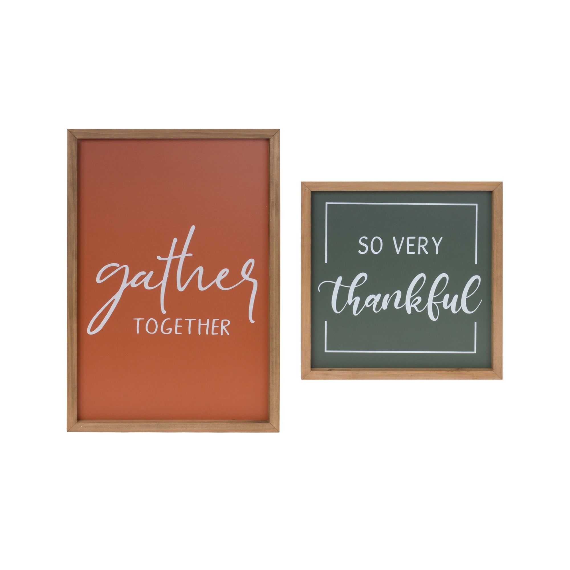 Gather and Thankful Wall Art (S/2)