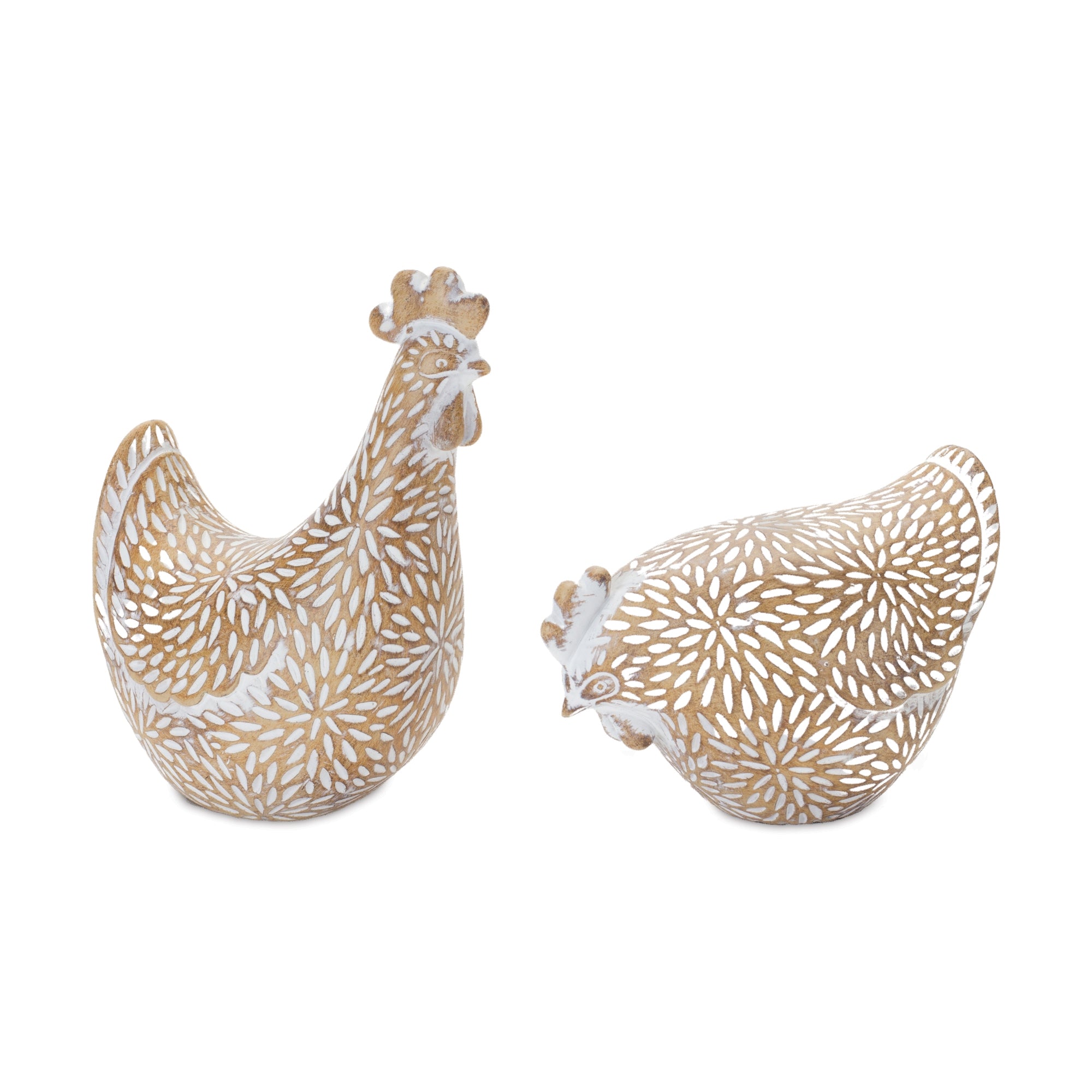 Etched Chicken Figurine (Set of 2)