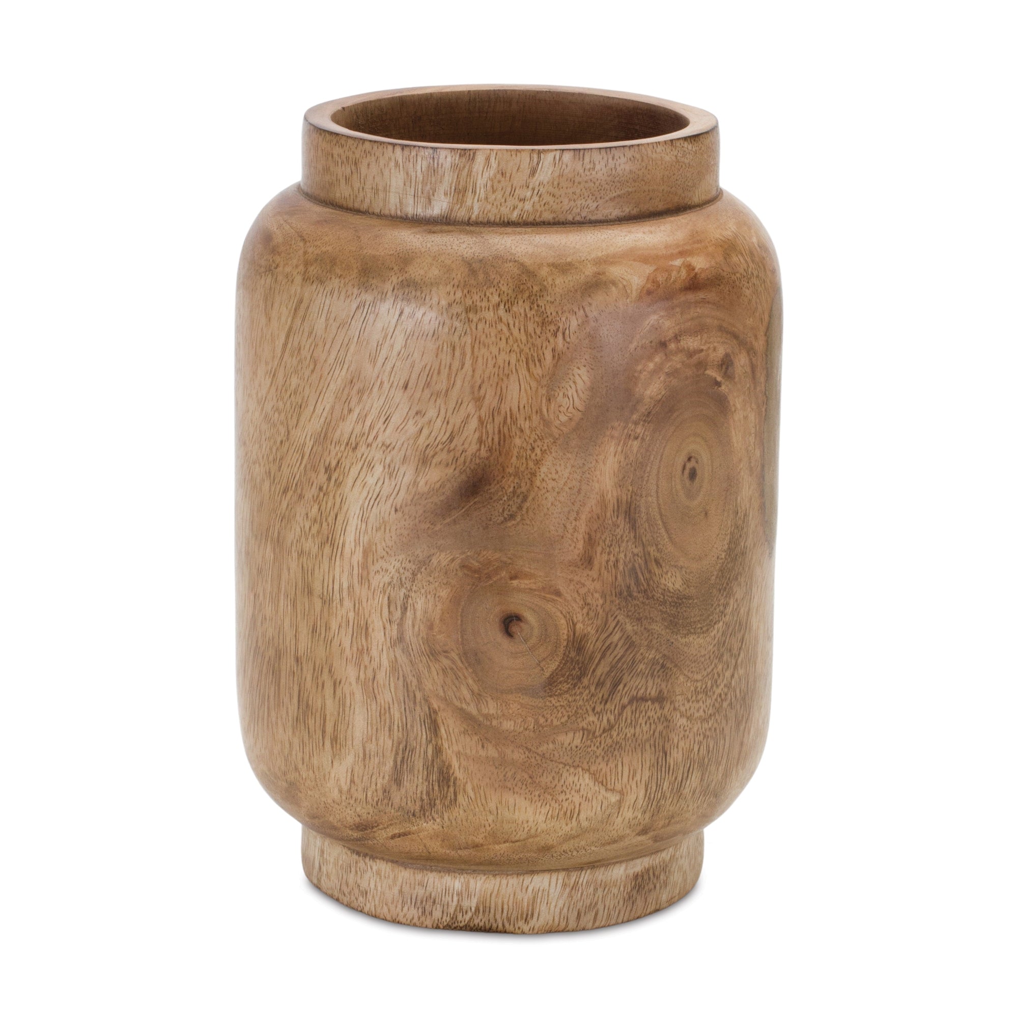 Natural Wood Vase 8"H