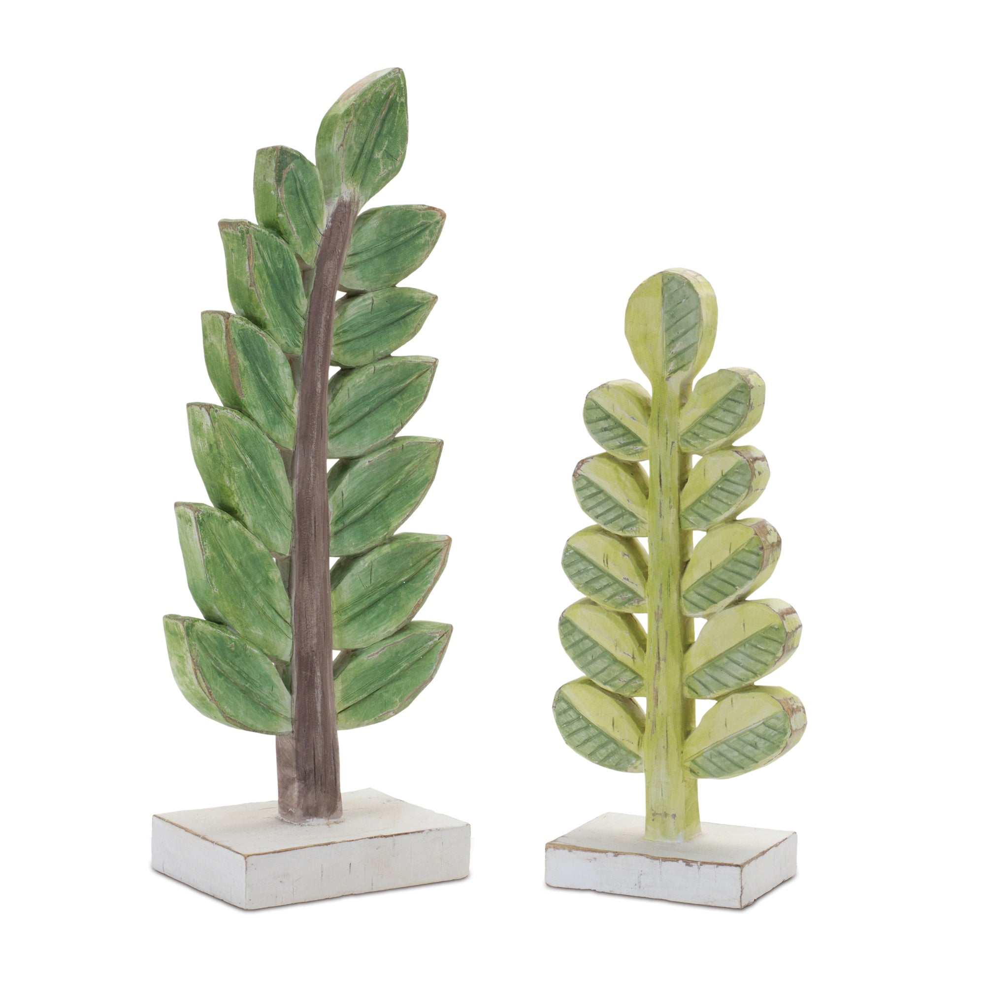 Carved Leaf Décor (Set of 2)